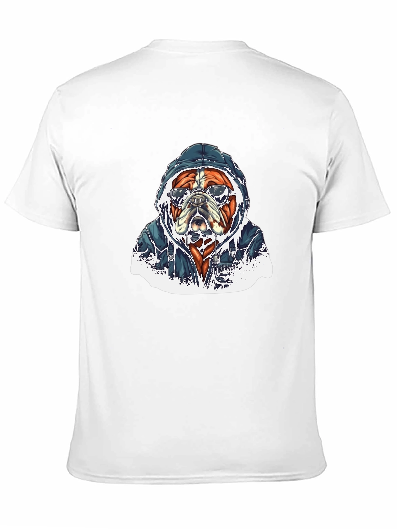 Cool Bulldog in Hoodie Graphic T-Shirt