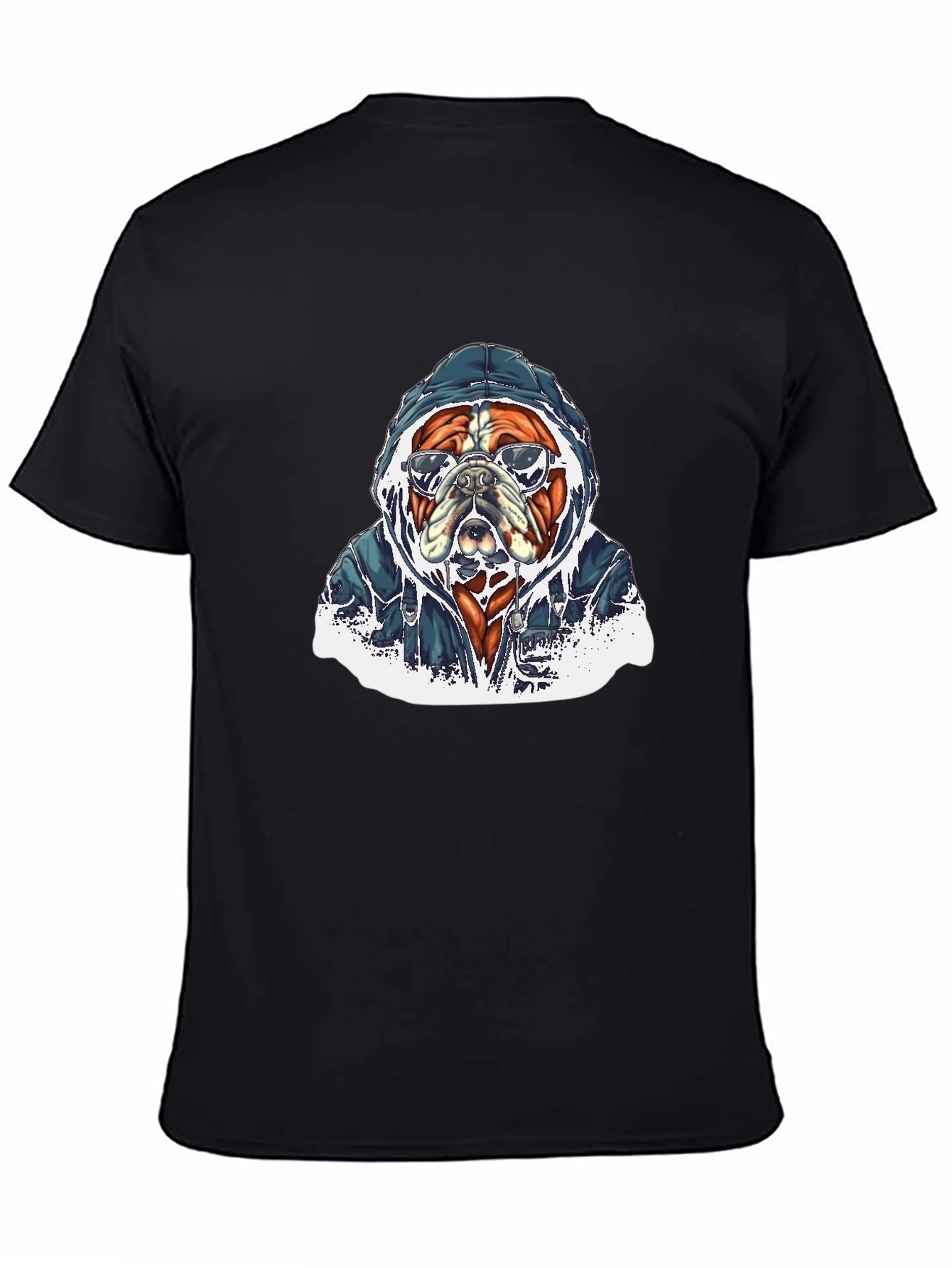 Cool Bulldog in Hoodie Graphic T-Shirt