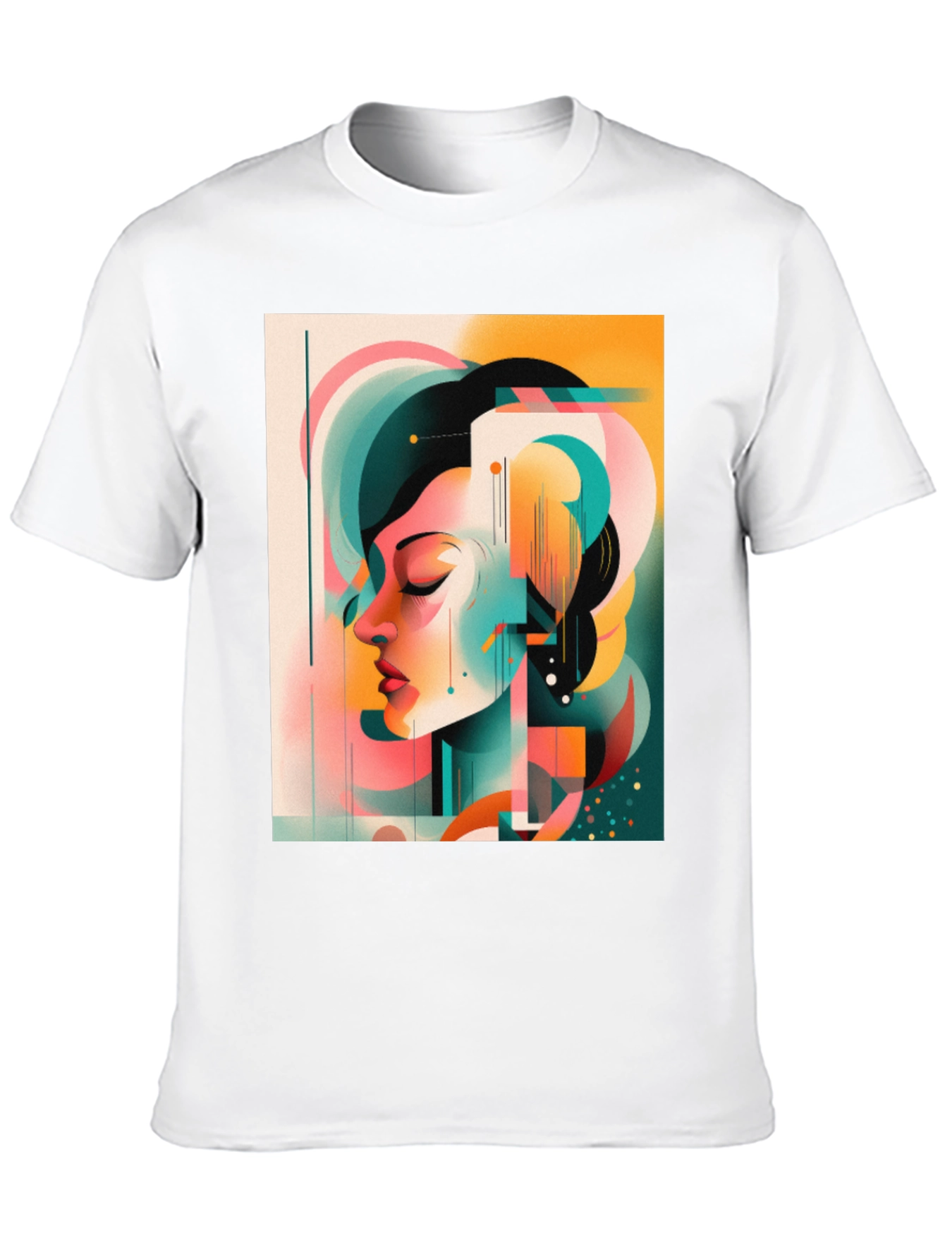 Abstract Woman Graphic Tee - Black