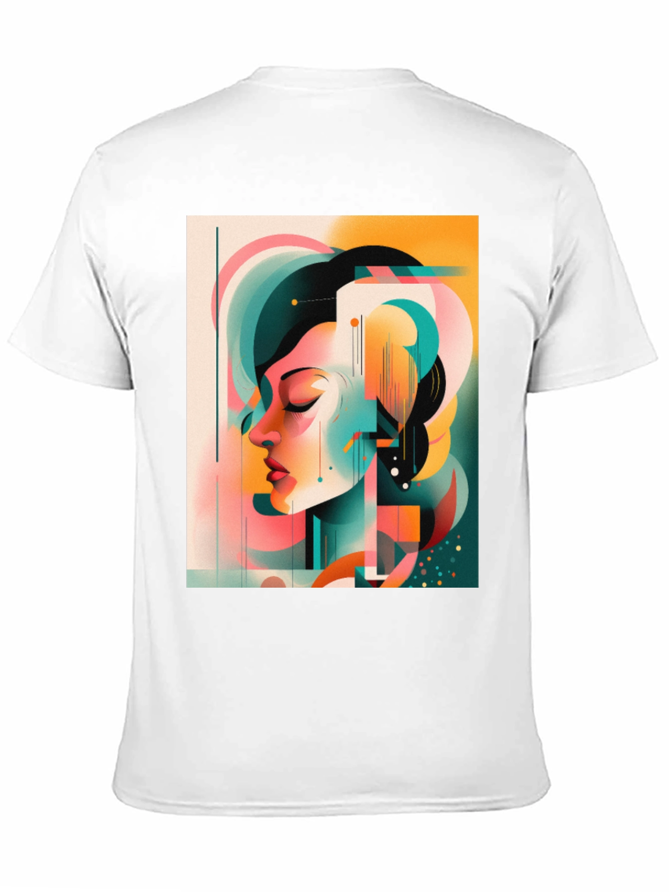 Abstract Woman Graphic Tee - Black