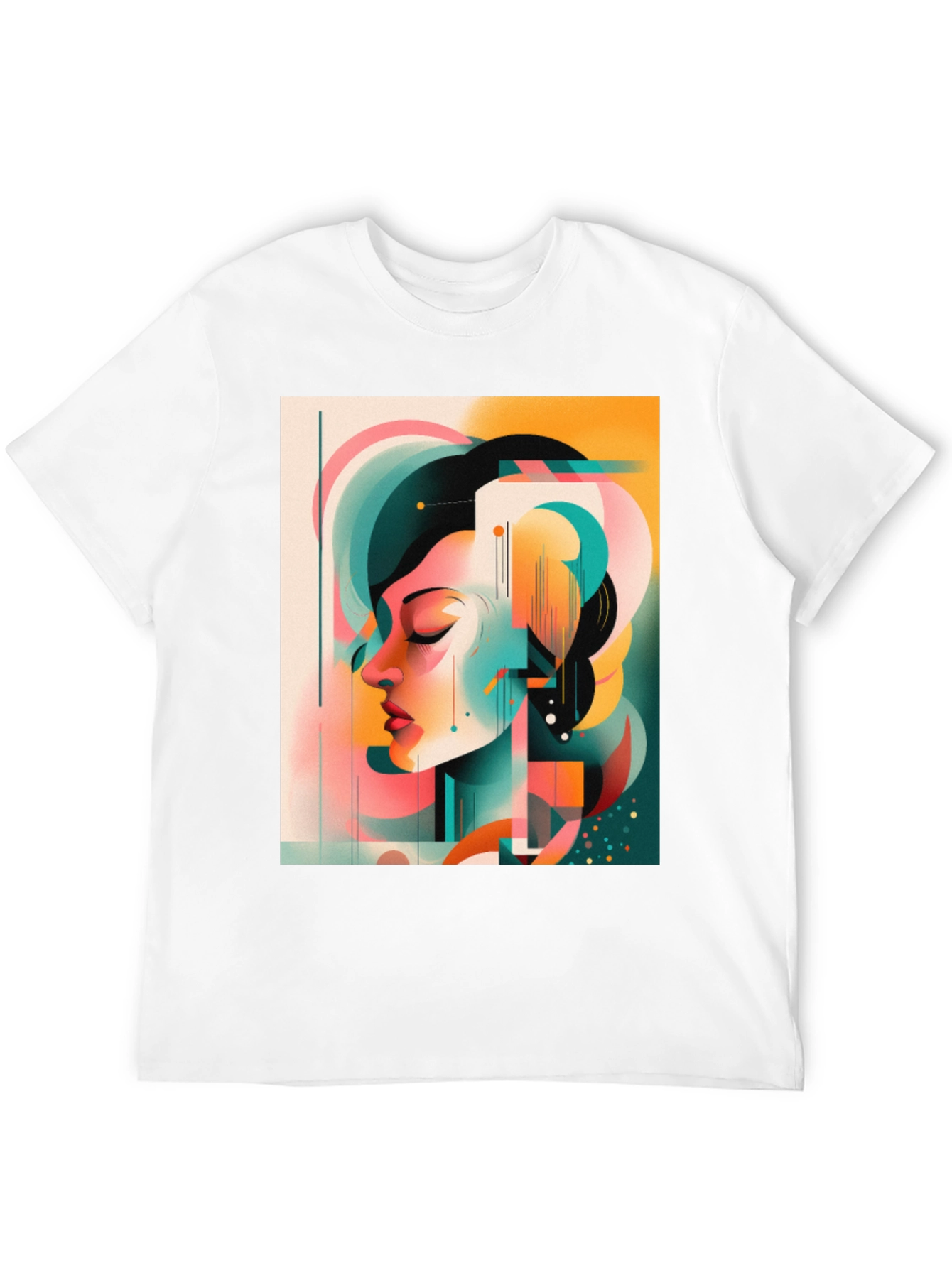 Abstract Woman Graphic Tee - Black