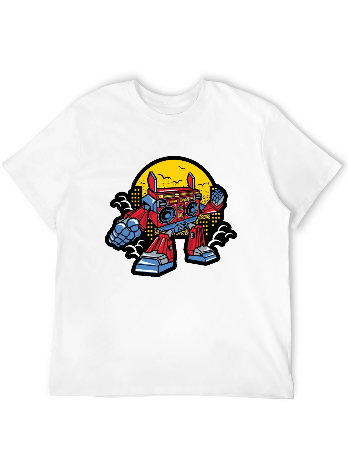 Retro Robot Boombox Graphic T-Shirt