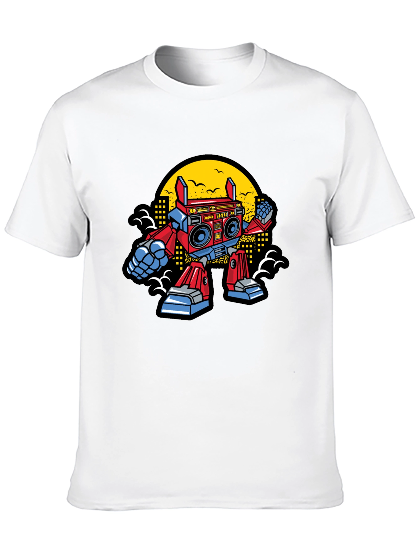 Retro Robot Boombox Graphic T-Shirt