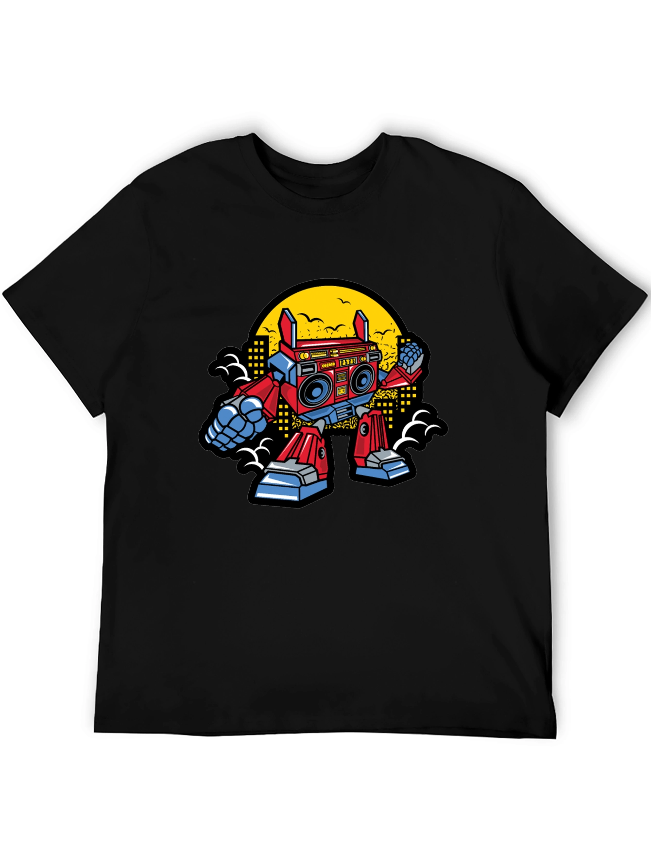 Retro Robot Boombox Graphic T-Shirt