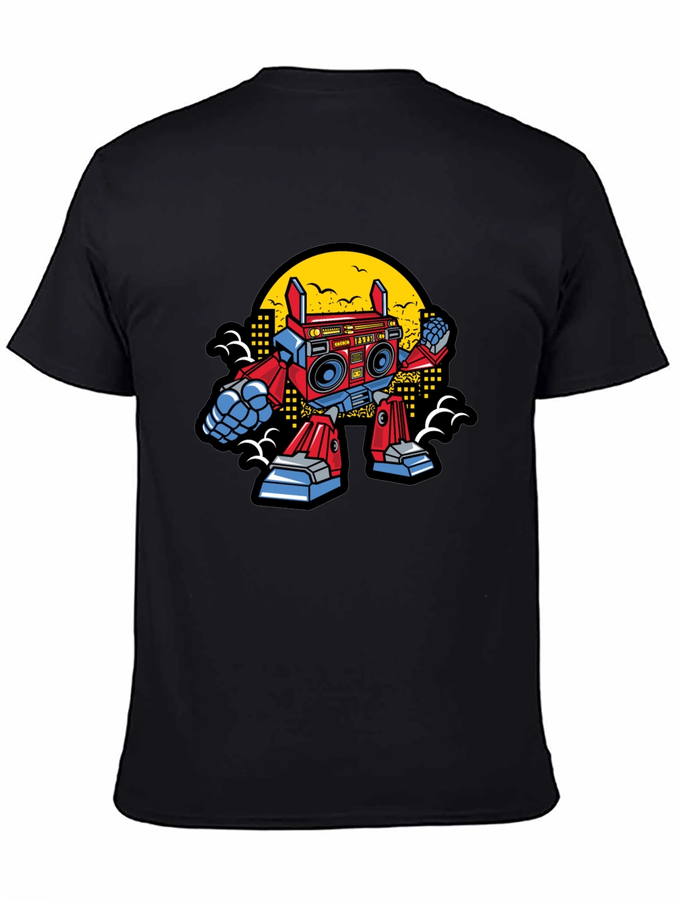 Retro Robot Boombox Graphic T-Shirt