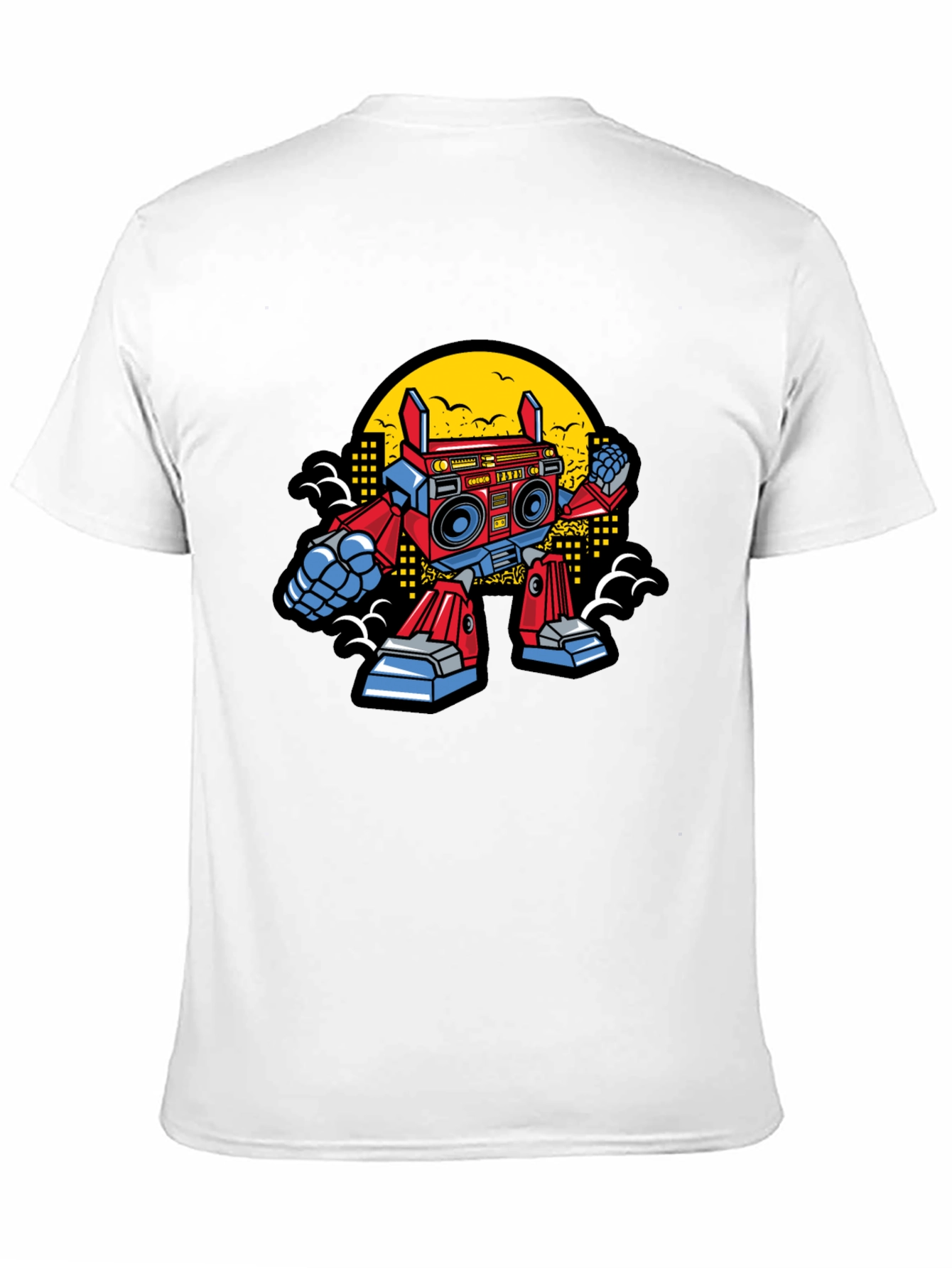Retro Robot Boombox Graphic T-Shirt