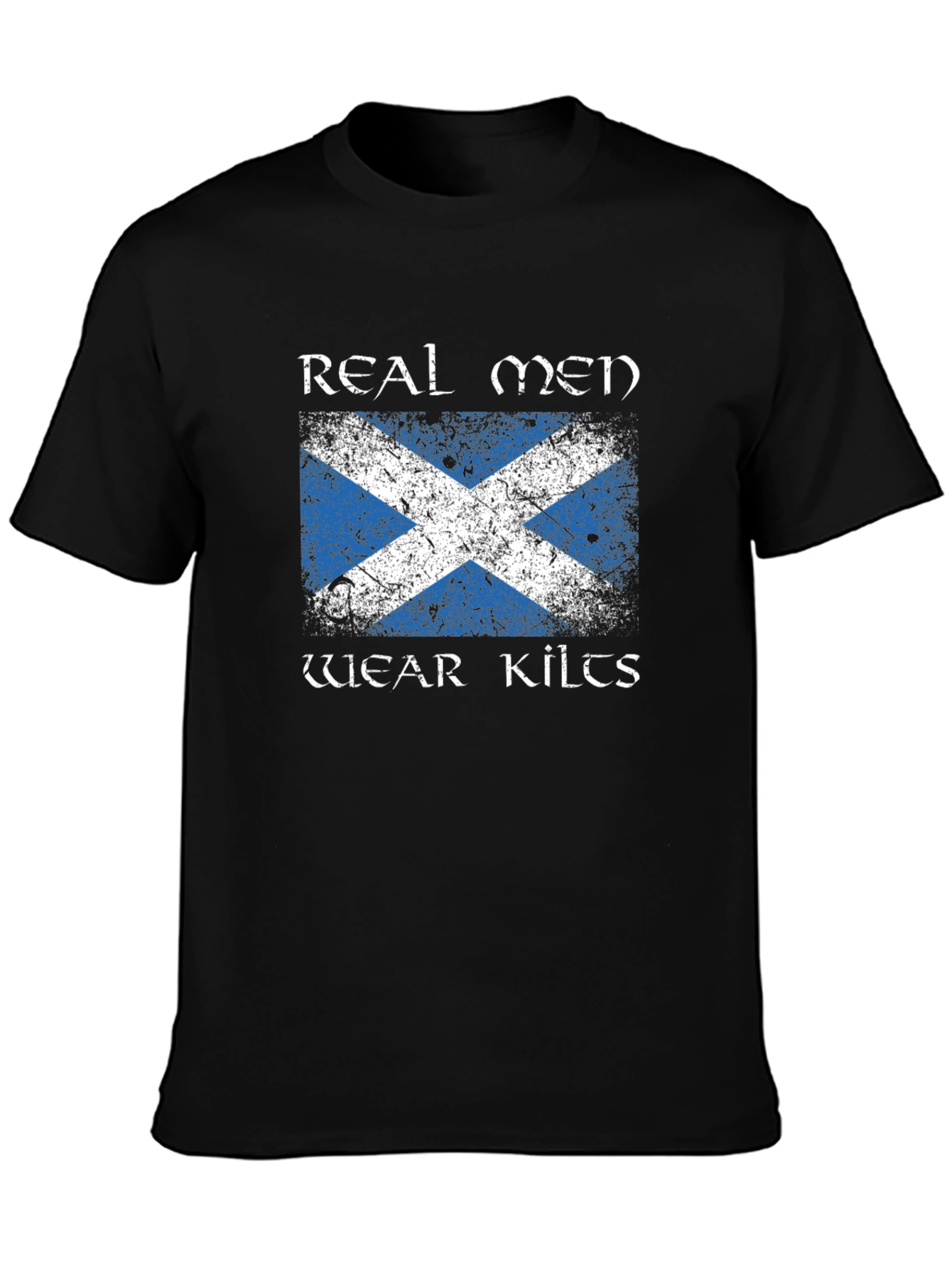 Real Men Wear Kilts Scotland Flag T-Shirt