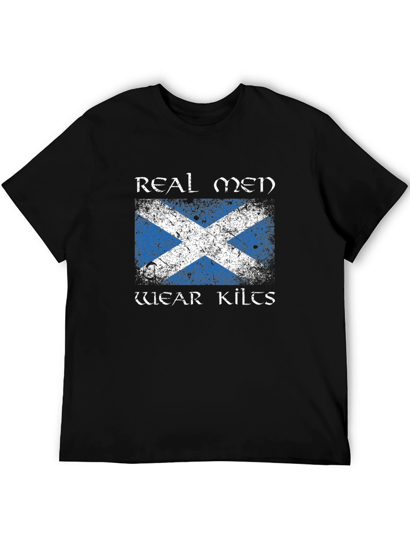Real Men Wear Kilts Scotland Flag T-Shirt