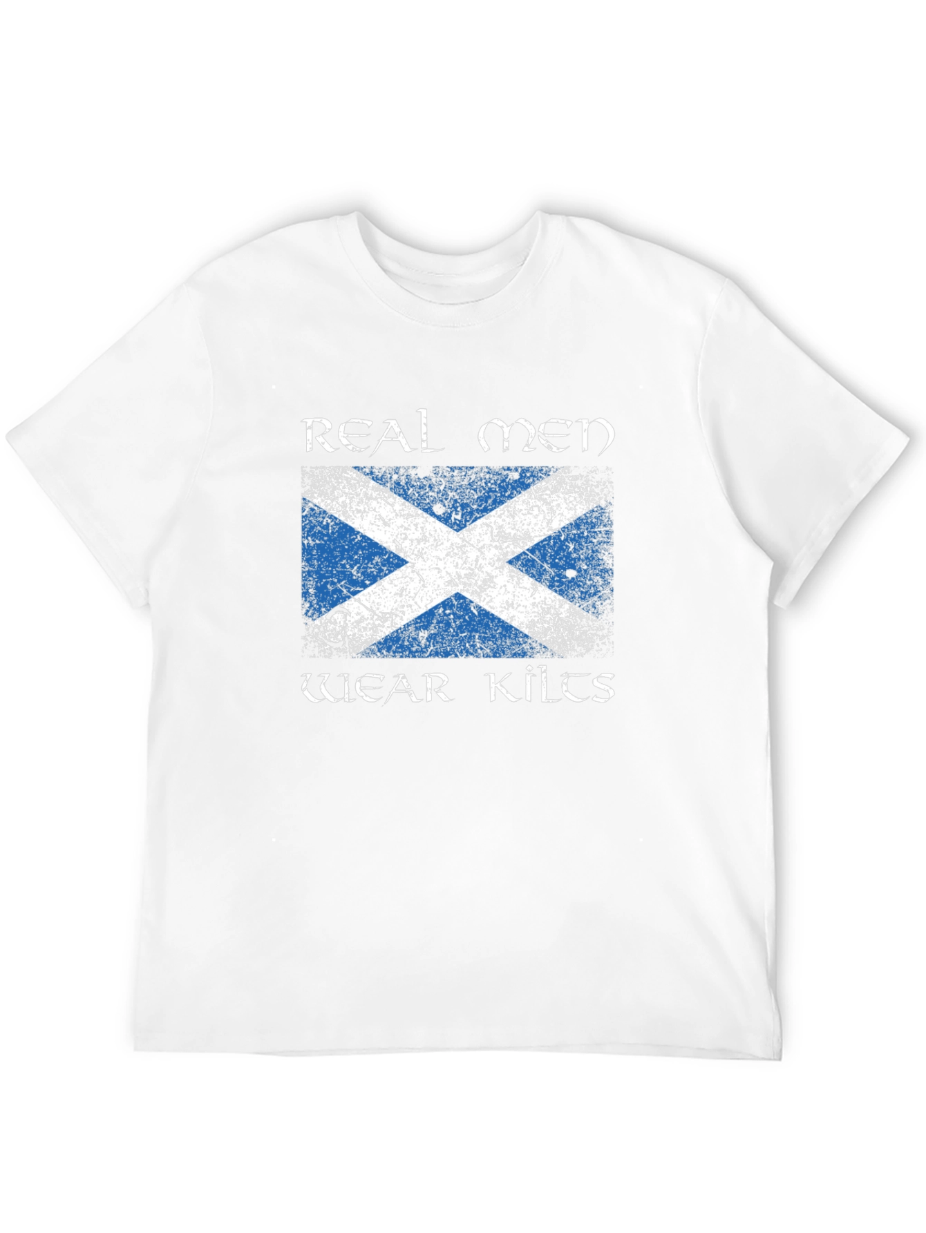 Real Men Wear Kilts Scotland Flag T-Shirt