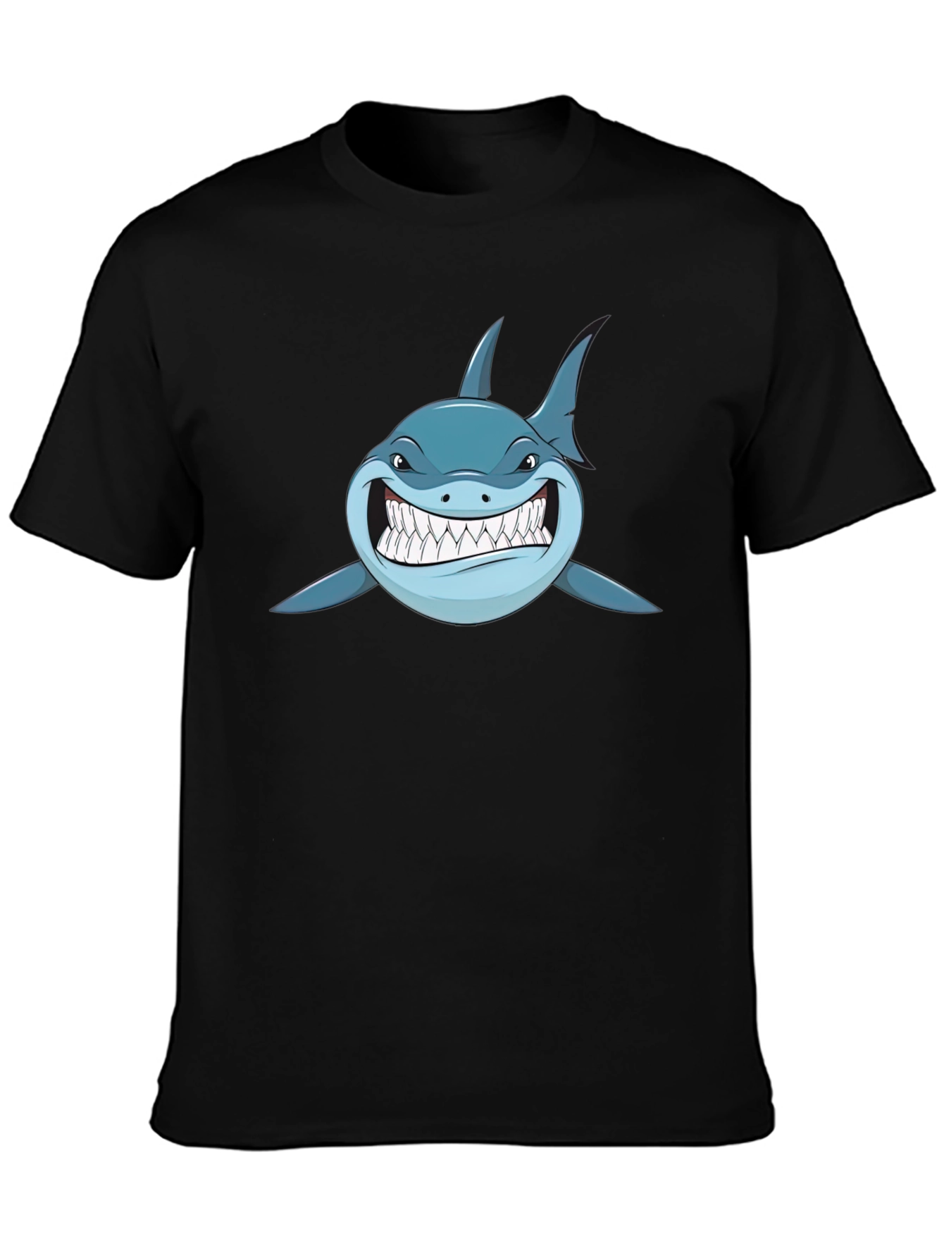 Shark Graphic Print Black T-Shirt for Men
