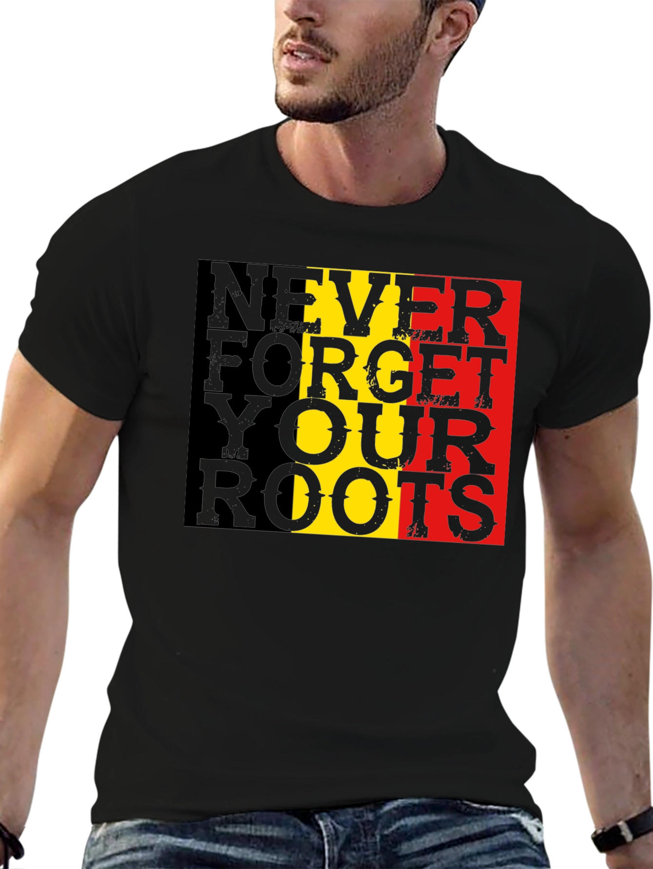 Never Forget Roots Graphic Tee - Black T-Shirt