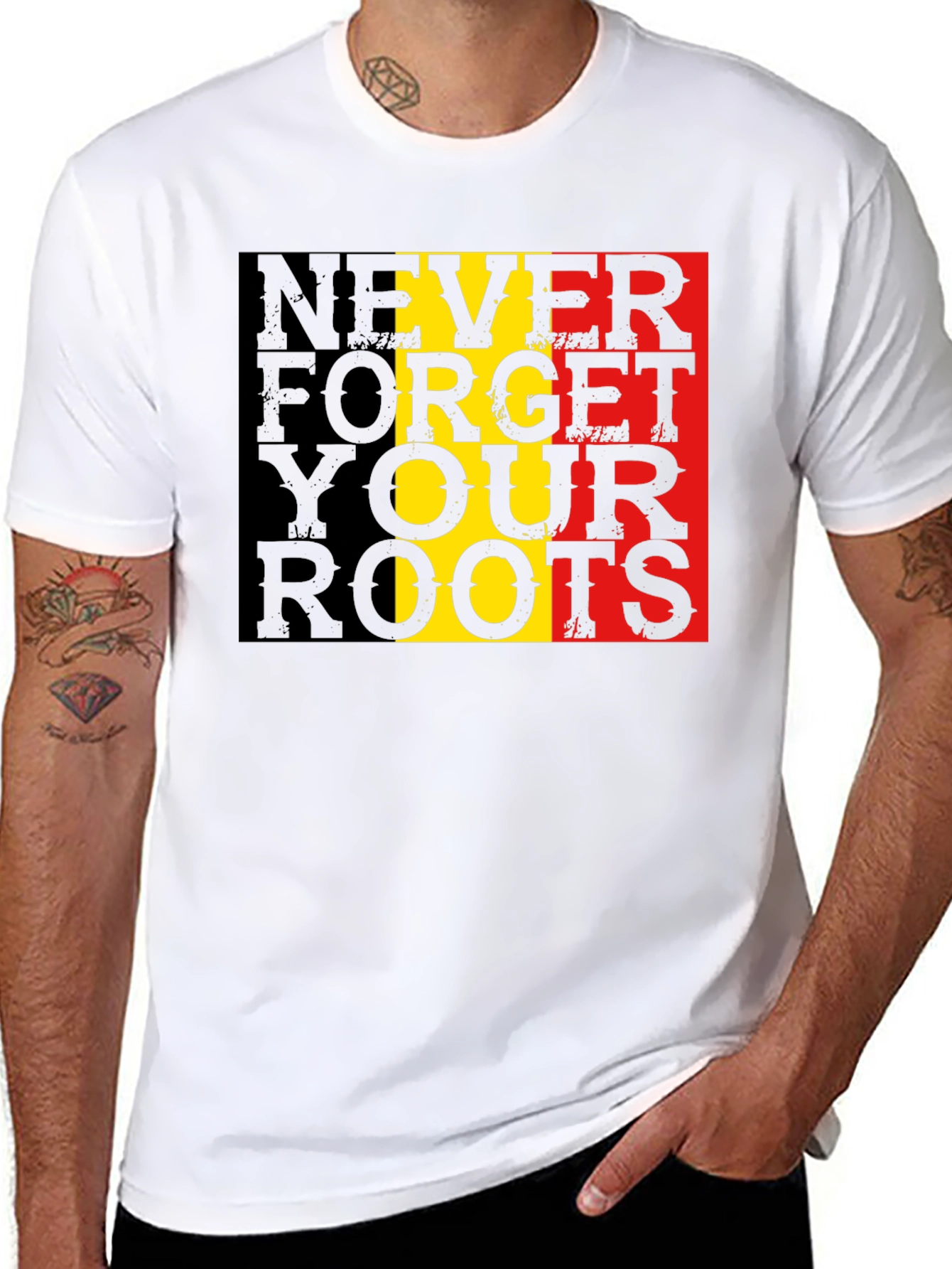 Never Forget Roots Graphic Tee - Black T-Shirt