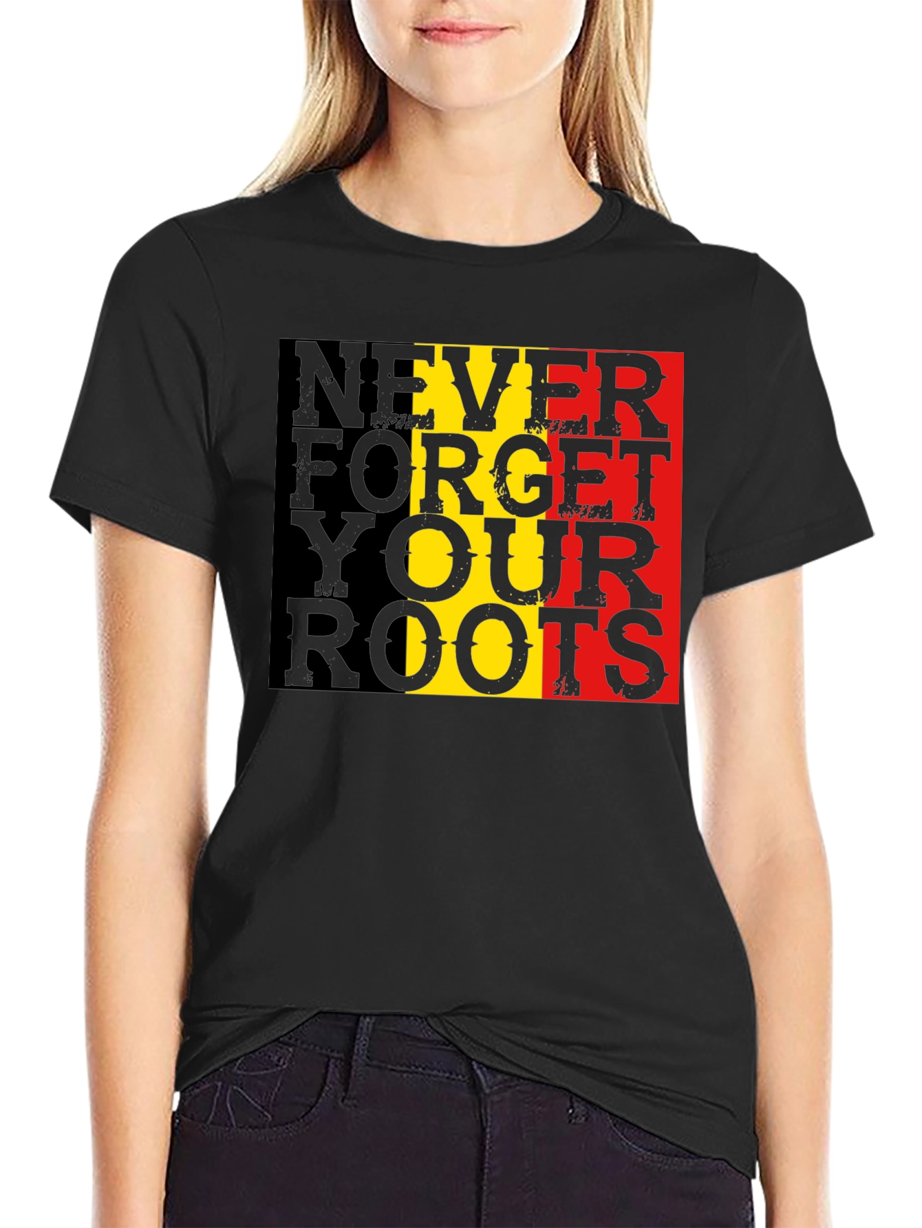 Never Forget Roots Graphic Tee - Black T-Shirt