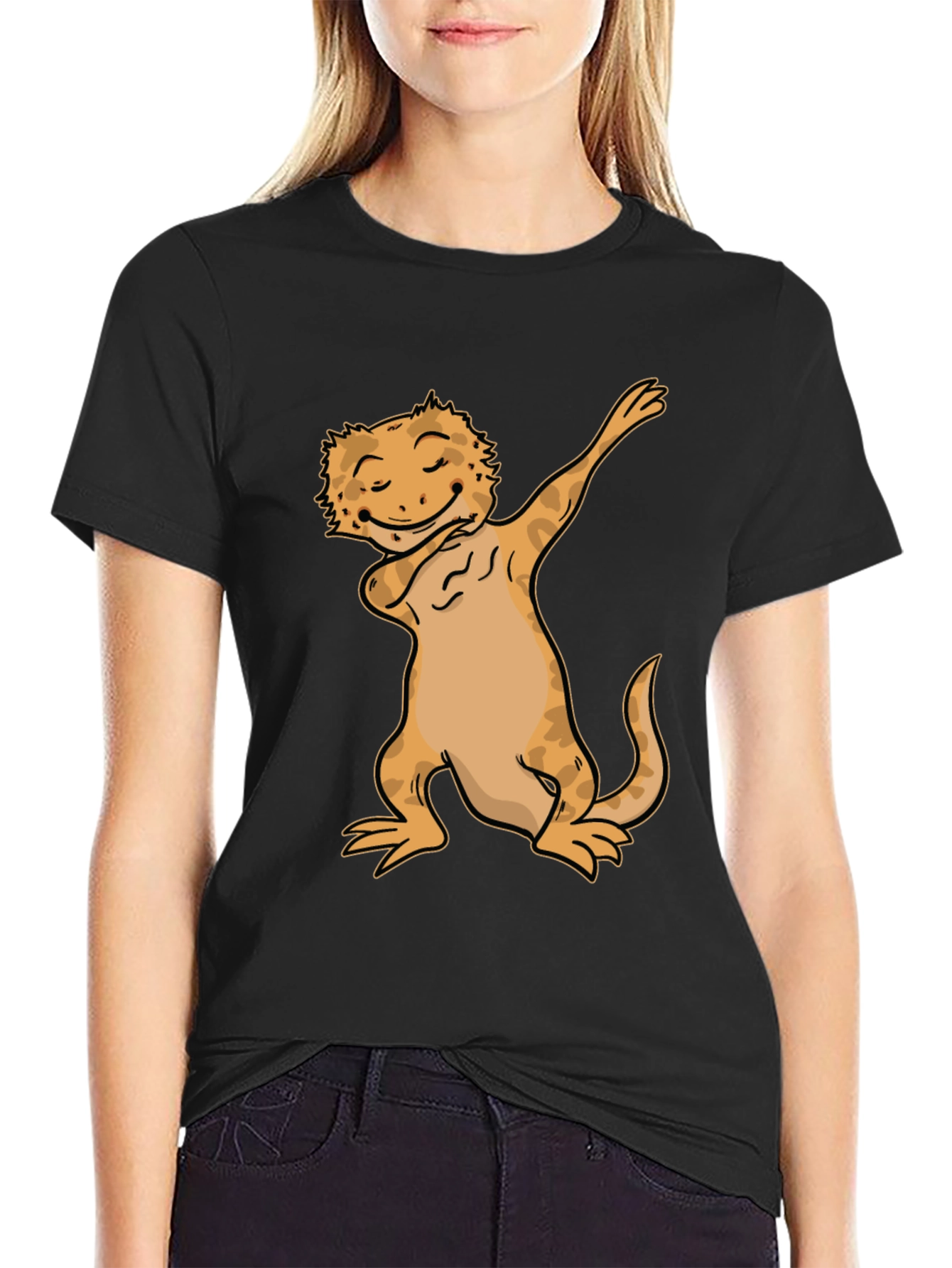 Dabbing Bearded Dragon Black T-Shirt