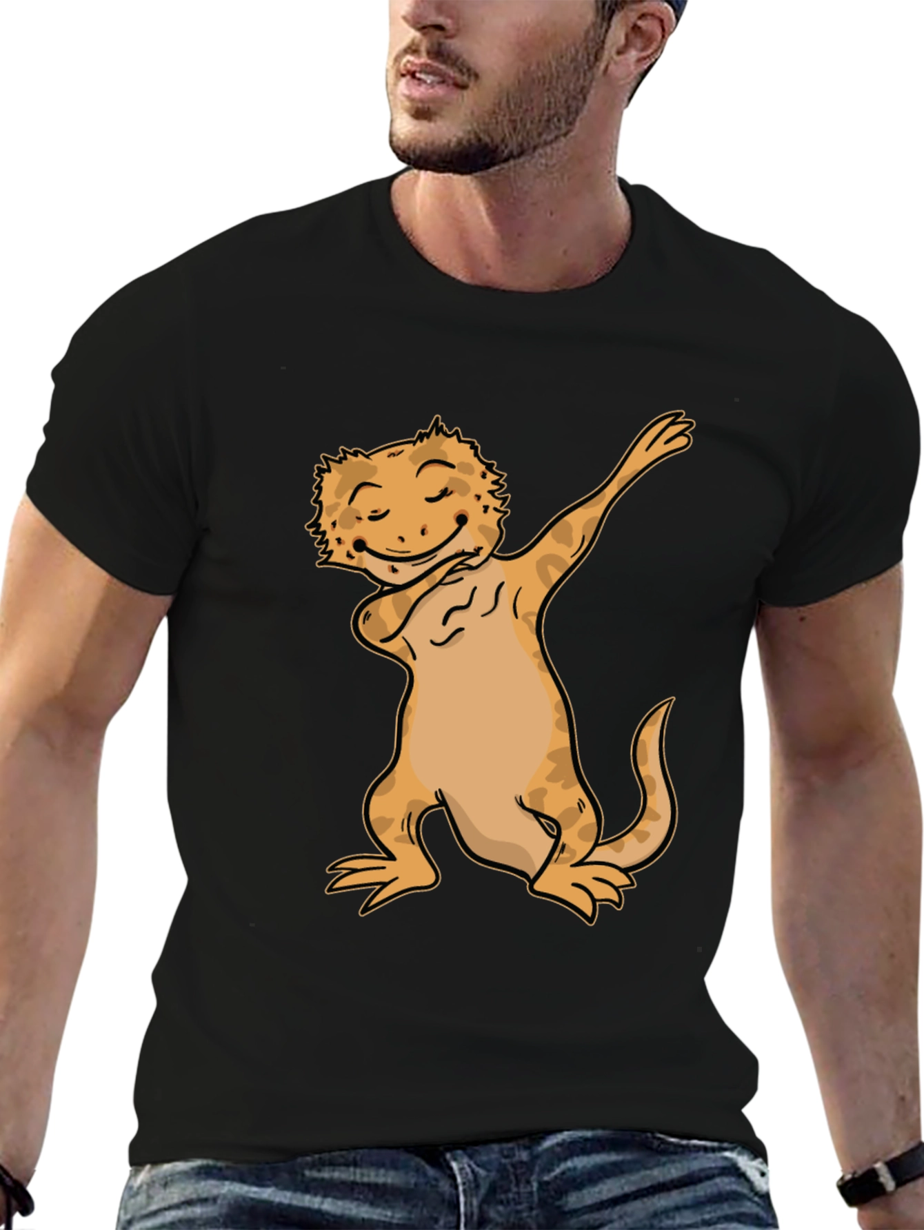 Dabbing Bearded Dragon Black T-Shirt