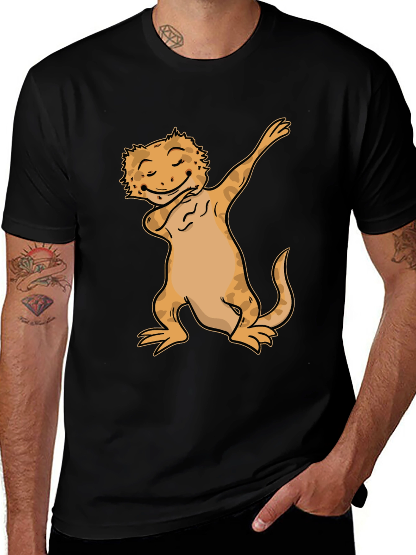 Dabbing Bearded Dragon Black T-Shirt