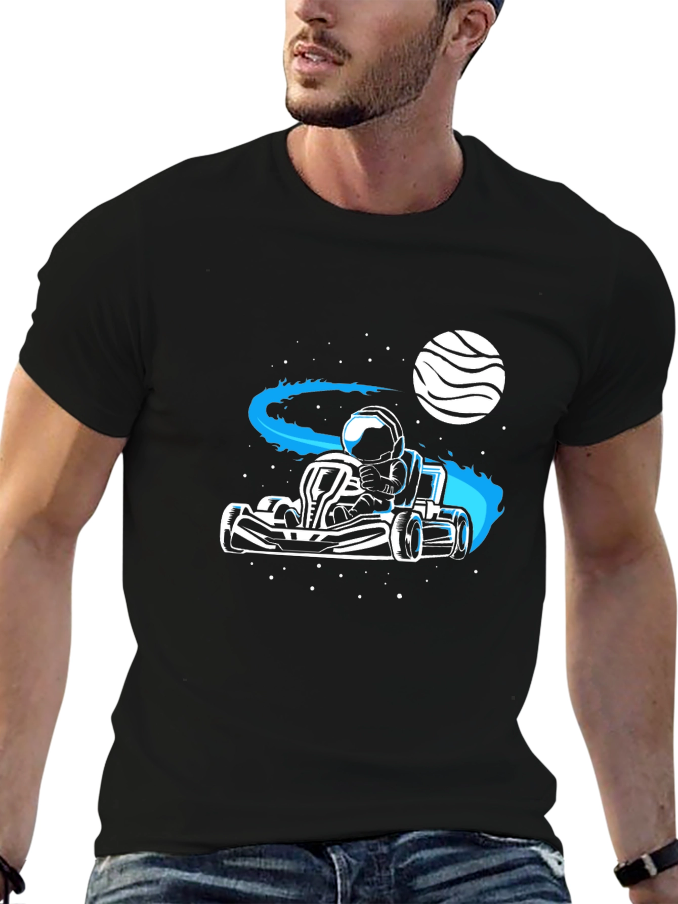 Astronaut Kart Racer T-Shirt - Space Adventure Tee