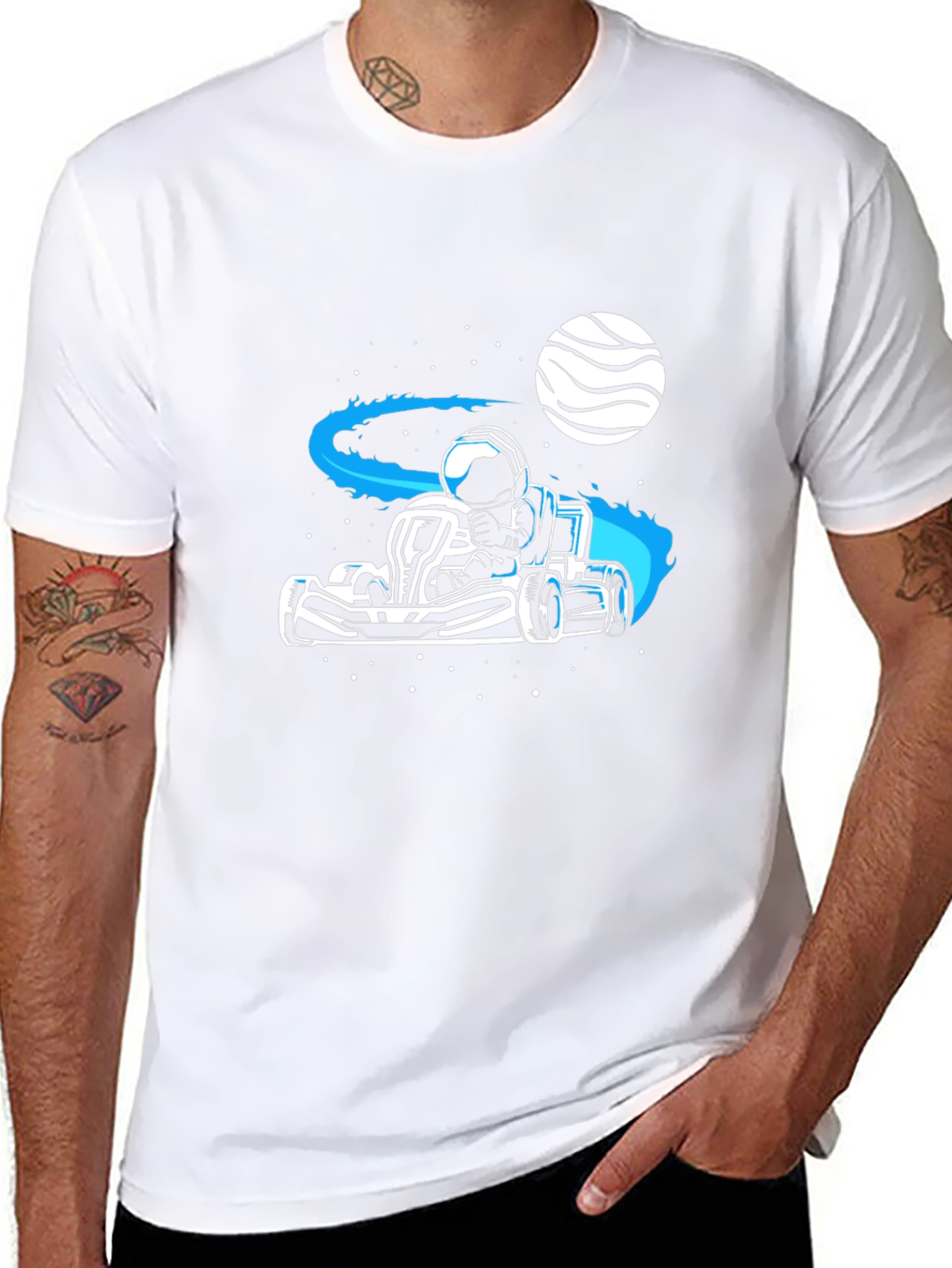 Astronaut Kart Racer T-Shirt - Space Adventure Tee
