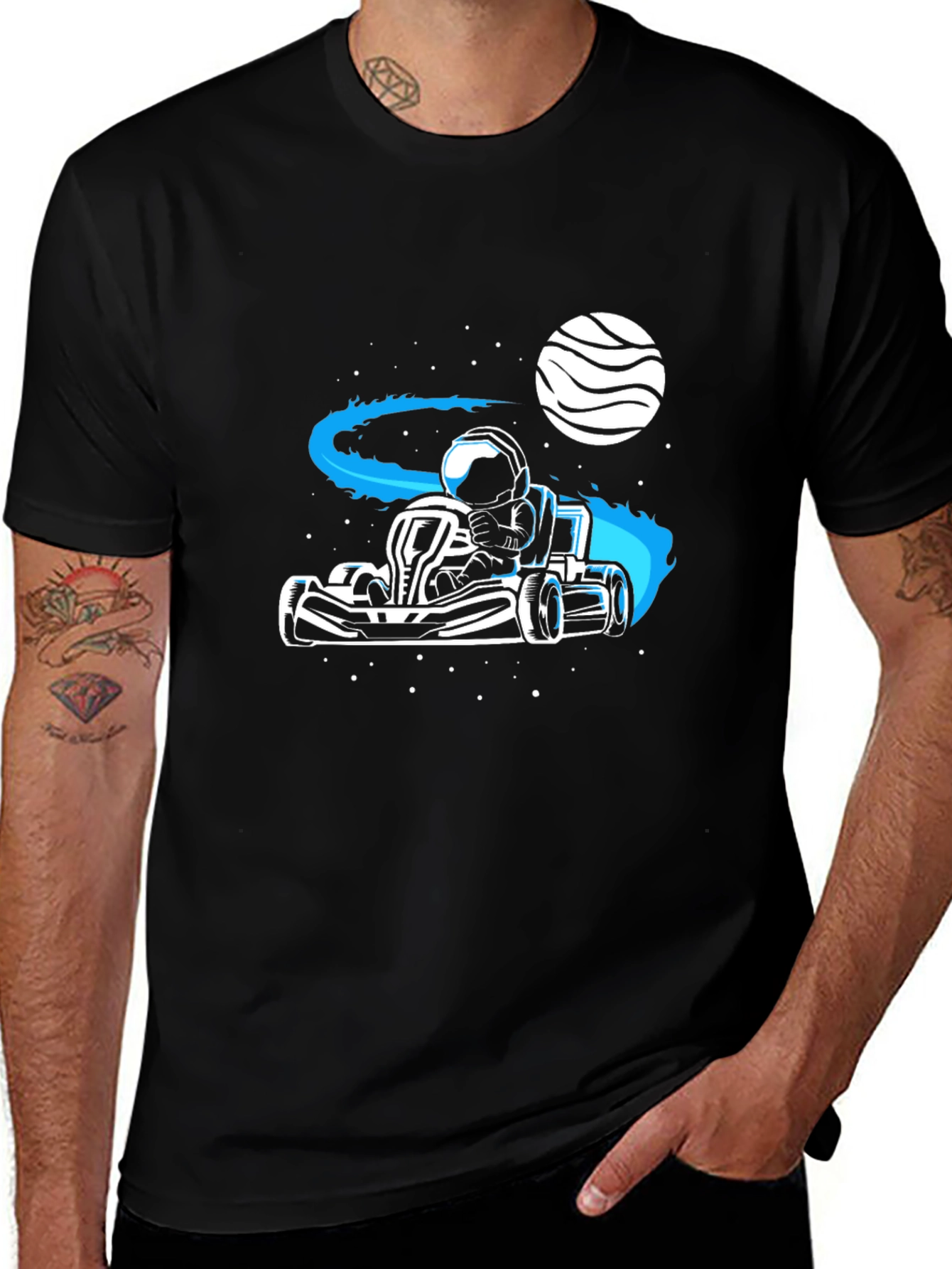 Astronaut Kart Racer T-Shirt - Space Adventure Tee