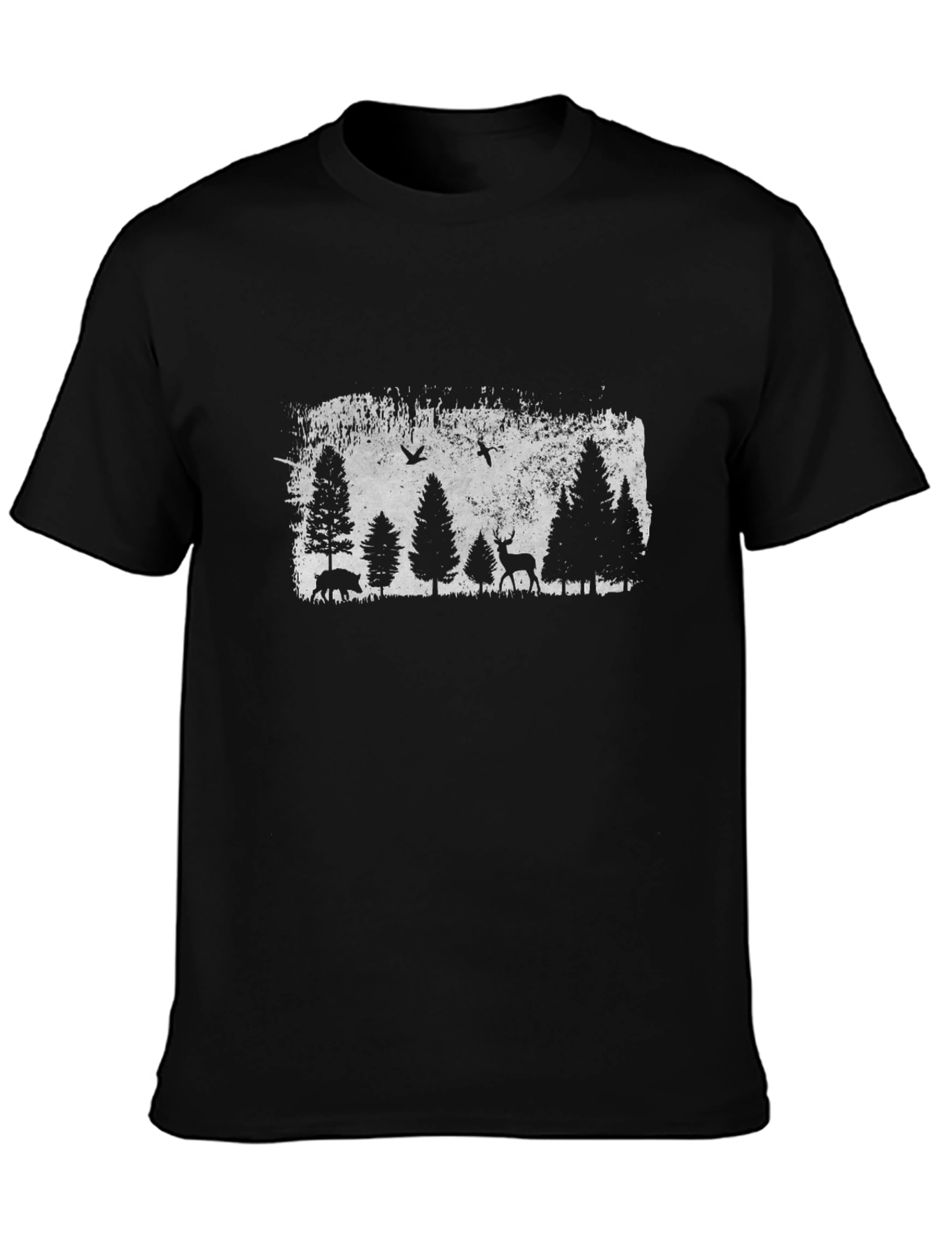 Nature Scene Graphic Tee - Mens Black Shirt
