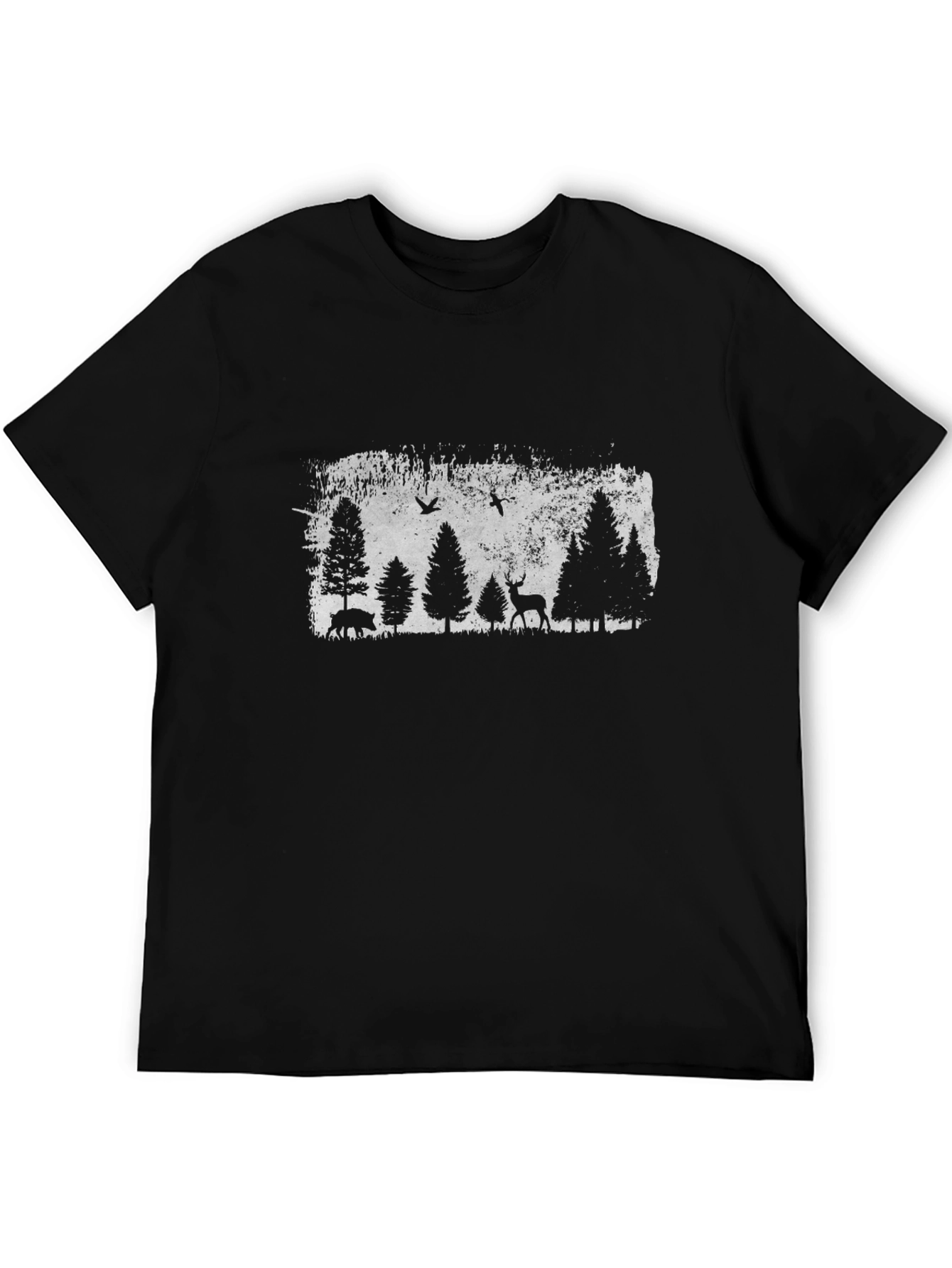 Nature Scene Graphic Tee - Mens Black Shirt