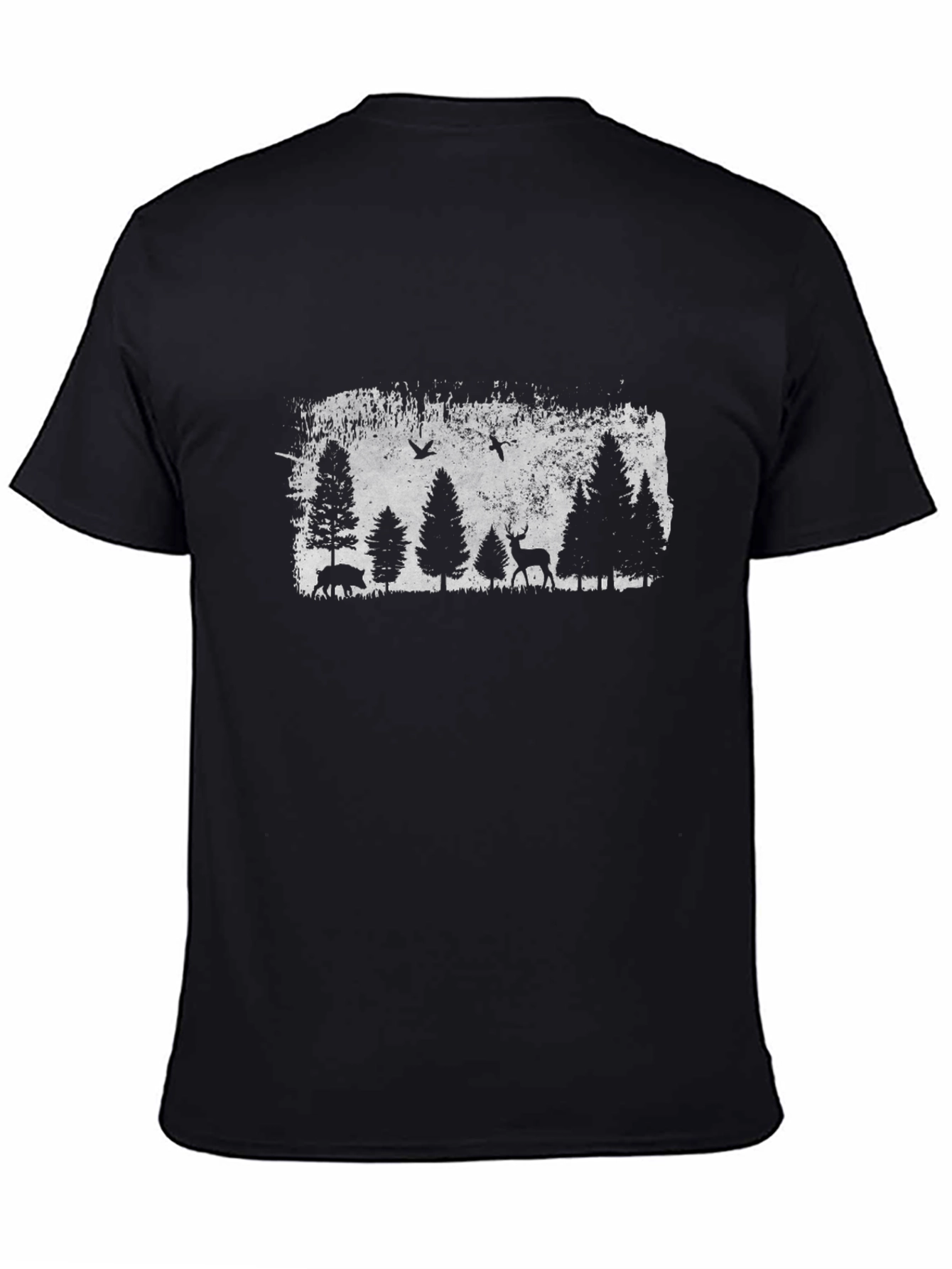 Nature Scene Graphic Tee - Mens Black Shirt