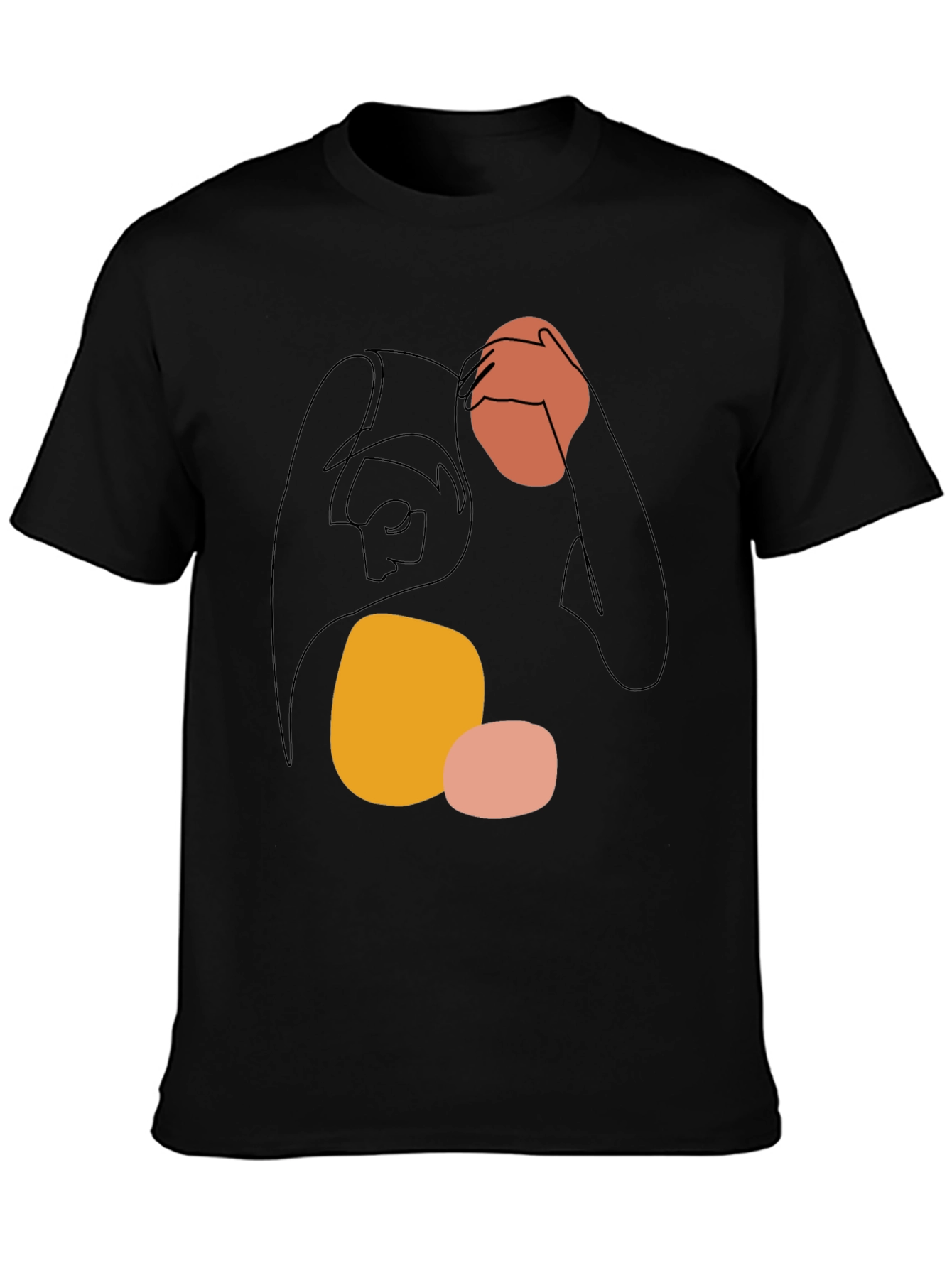 Abstract Line Art Graphic Tee - Modern Casual Shirt