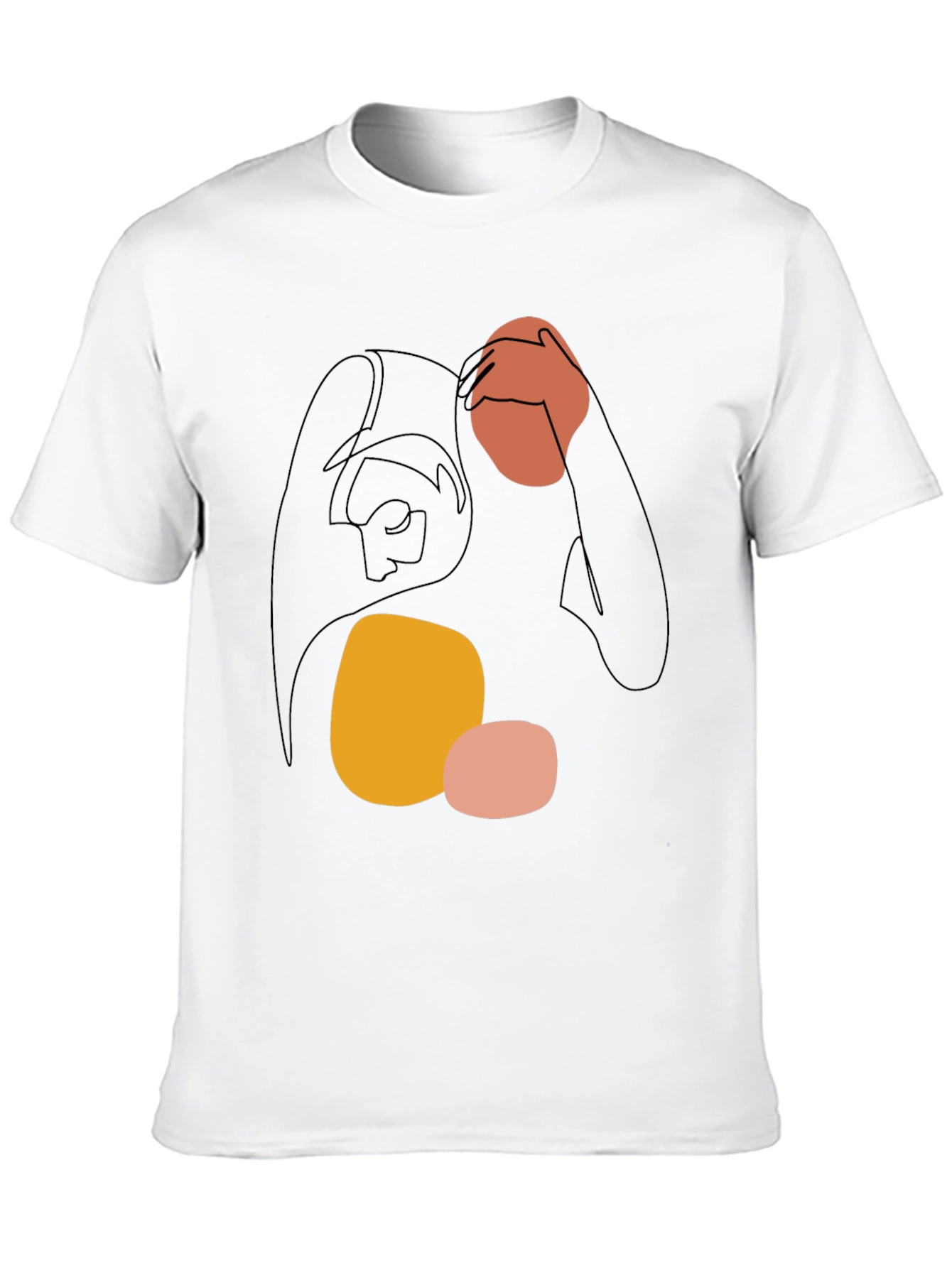 Abstract Line Art Graphic Tee - Modern Casual Shirt
