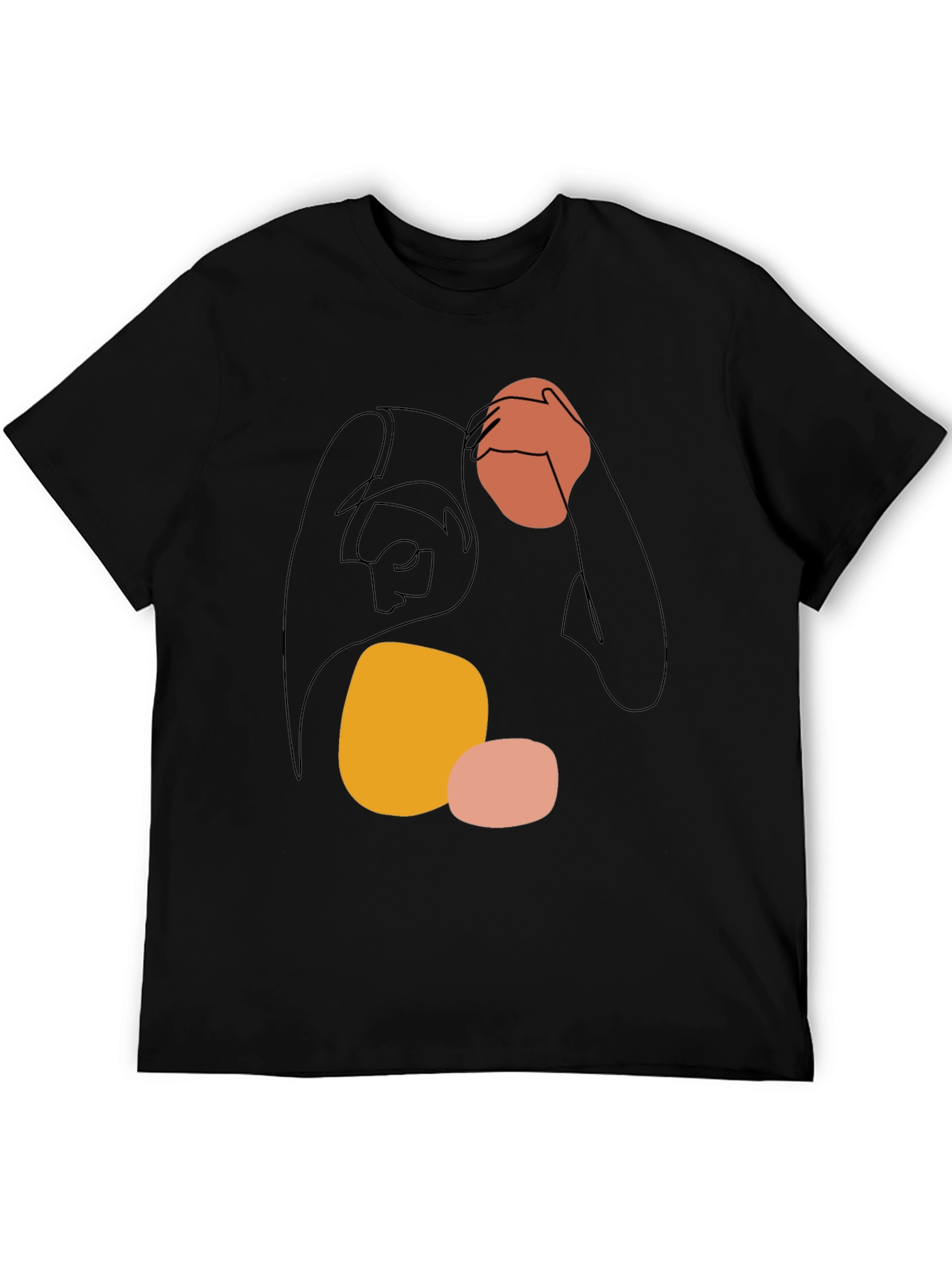 Abstract Line Art Graphic Tee - Modern Casual Shirt