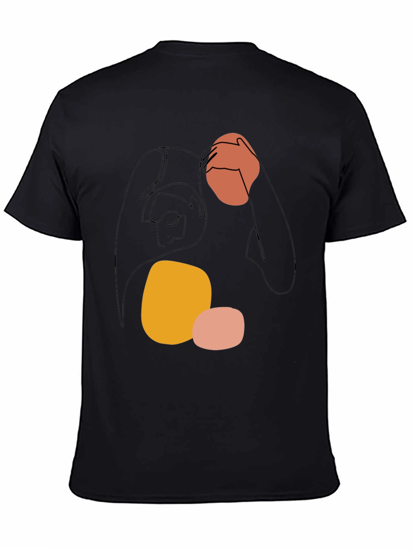 Abstract Line Art Graphic Tee - Modern Casual Shirt