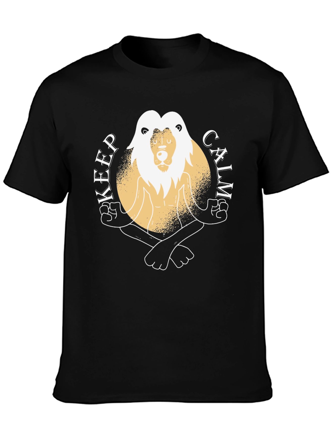Keep Calm Lion Graphic Tee - Mens Black T-Shirt