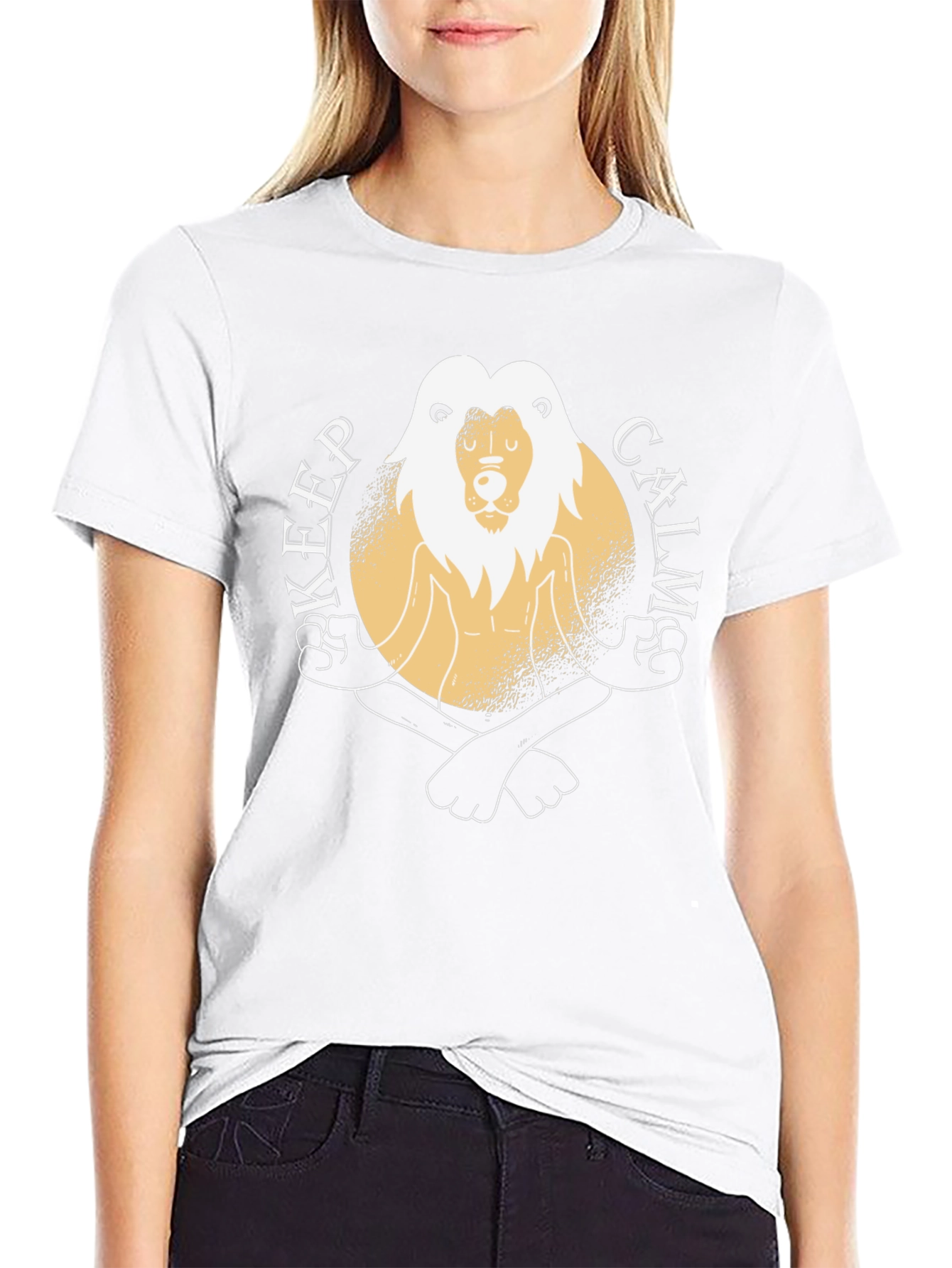 Keep Calm Lion Graphic Tee - Mens Black T-Shirt