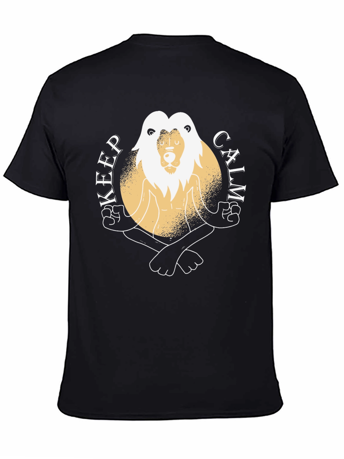 Keep Calm Lion Graphic Tee - Mens Black T-Shirt