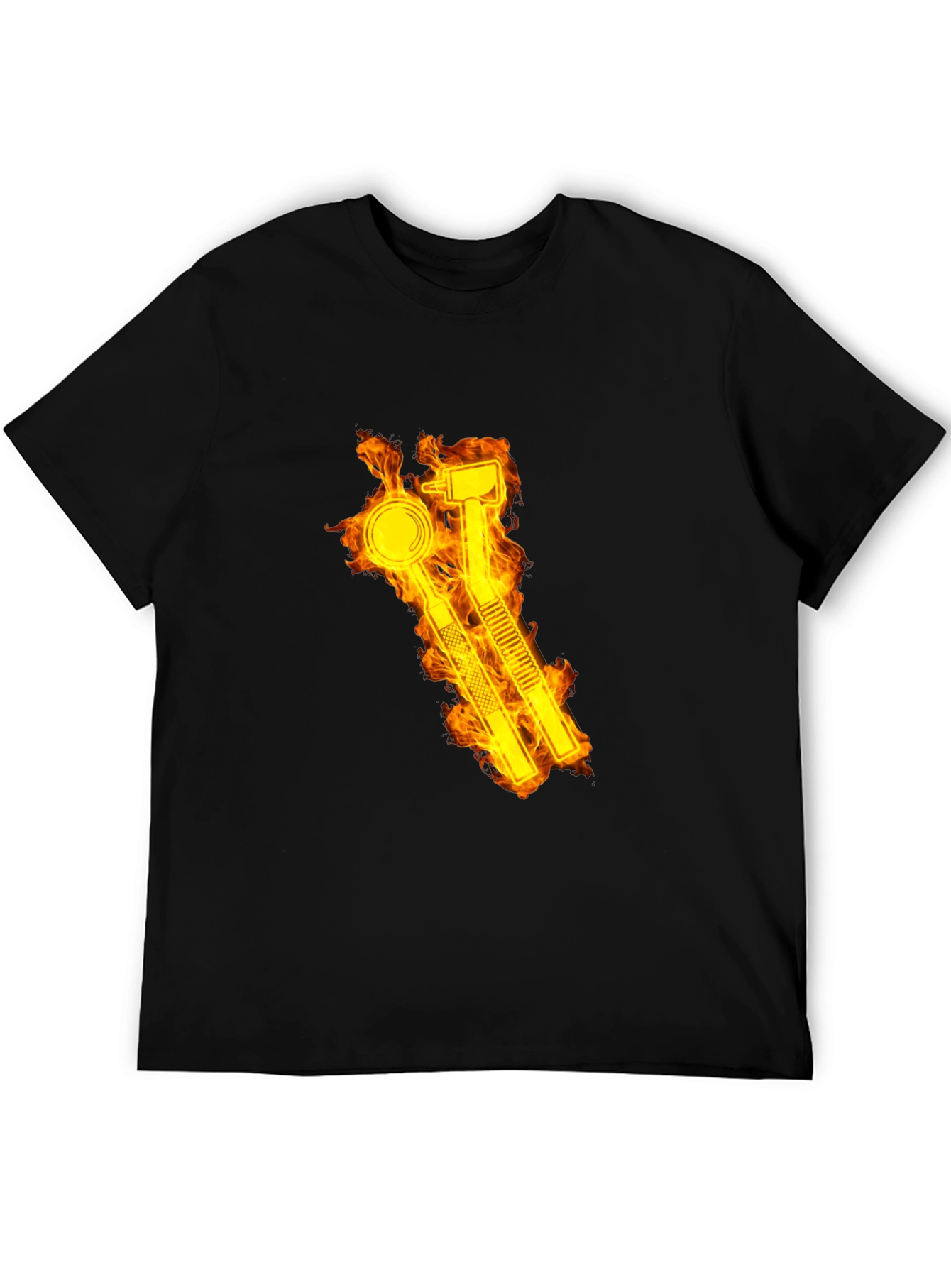 Fiery Dental Tools Graphic Tee - Black T-Shirt