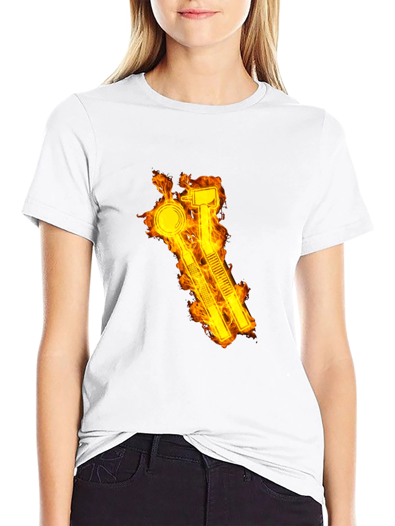 Fiery Dental Tools Graphic Tee - Black T-Shirt