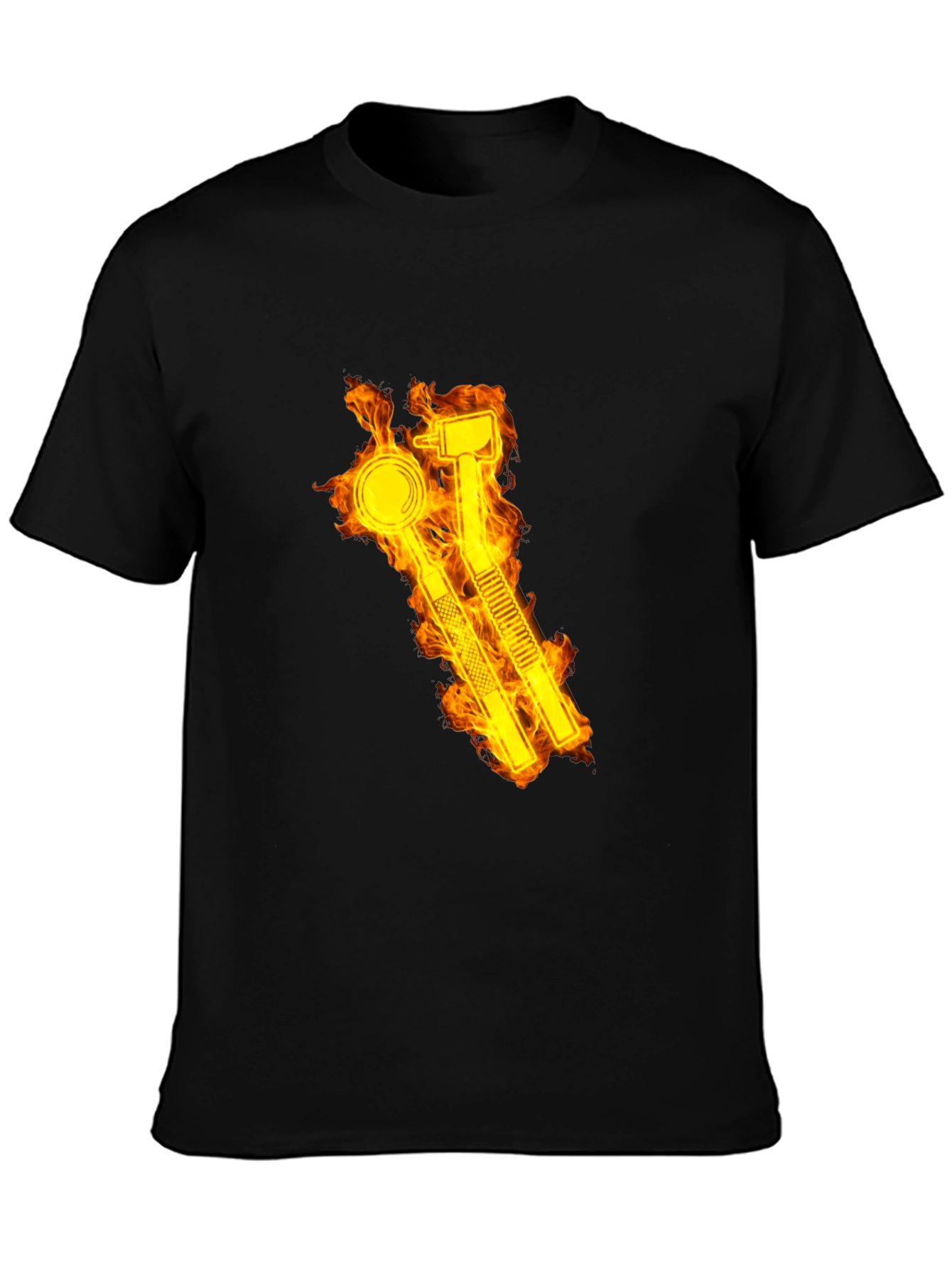 Fiery Dental Tools Graphic Tee - Black T-Shirt
