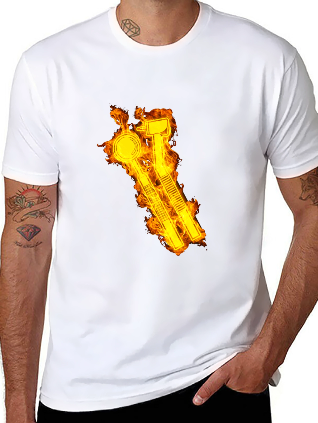 Fiery Dental Tools Graphic Tee - Black T-Shirt