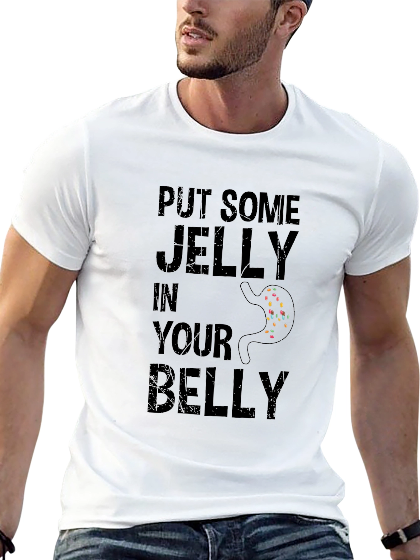 Funny Put Some Jelly in Your Belly Black T-Shirt