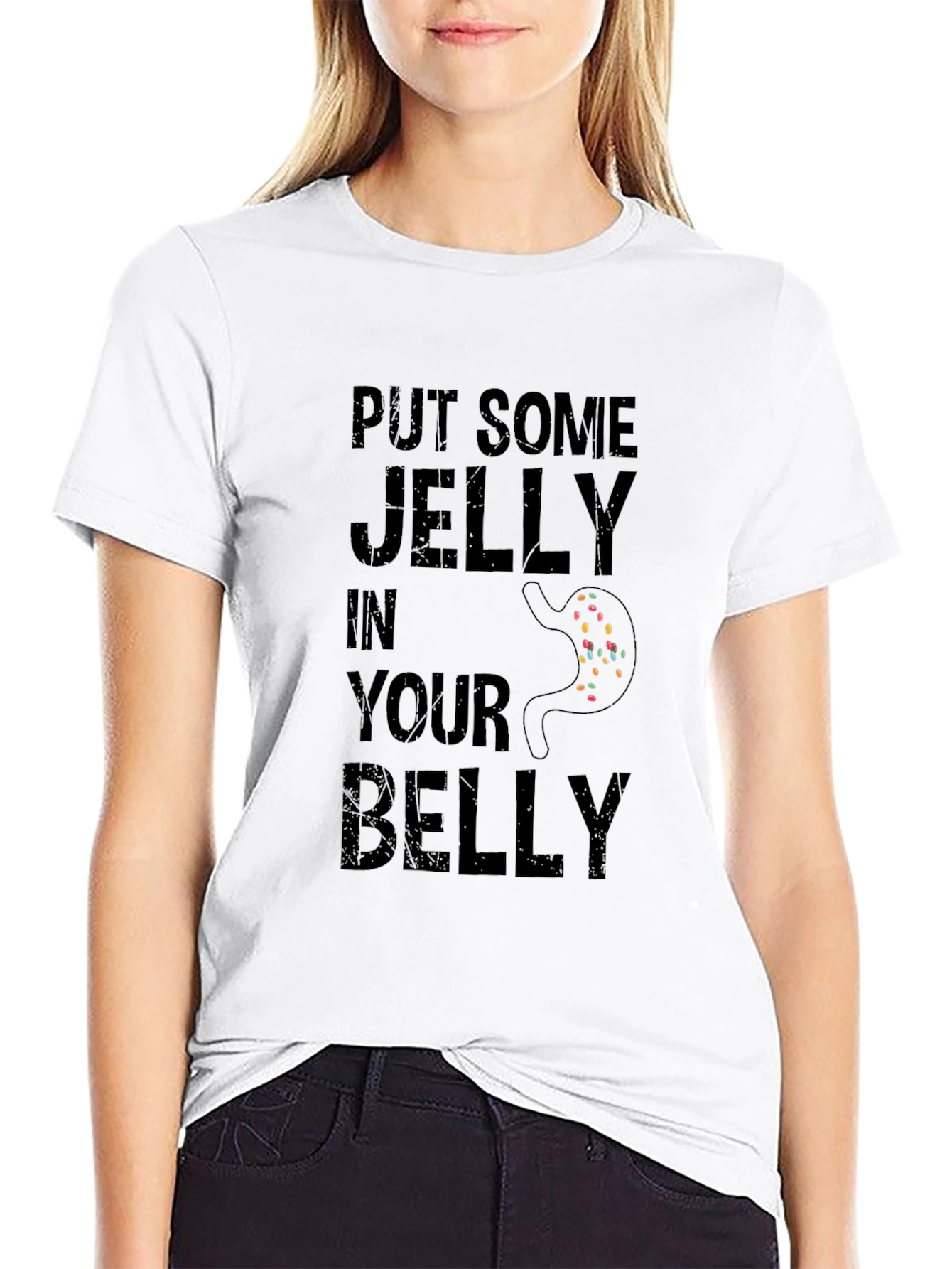 Funny Put Some Jelly in Your Belly Black T-Shirt
