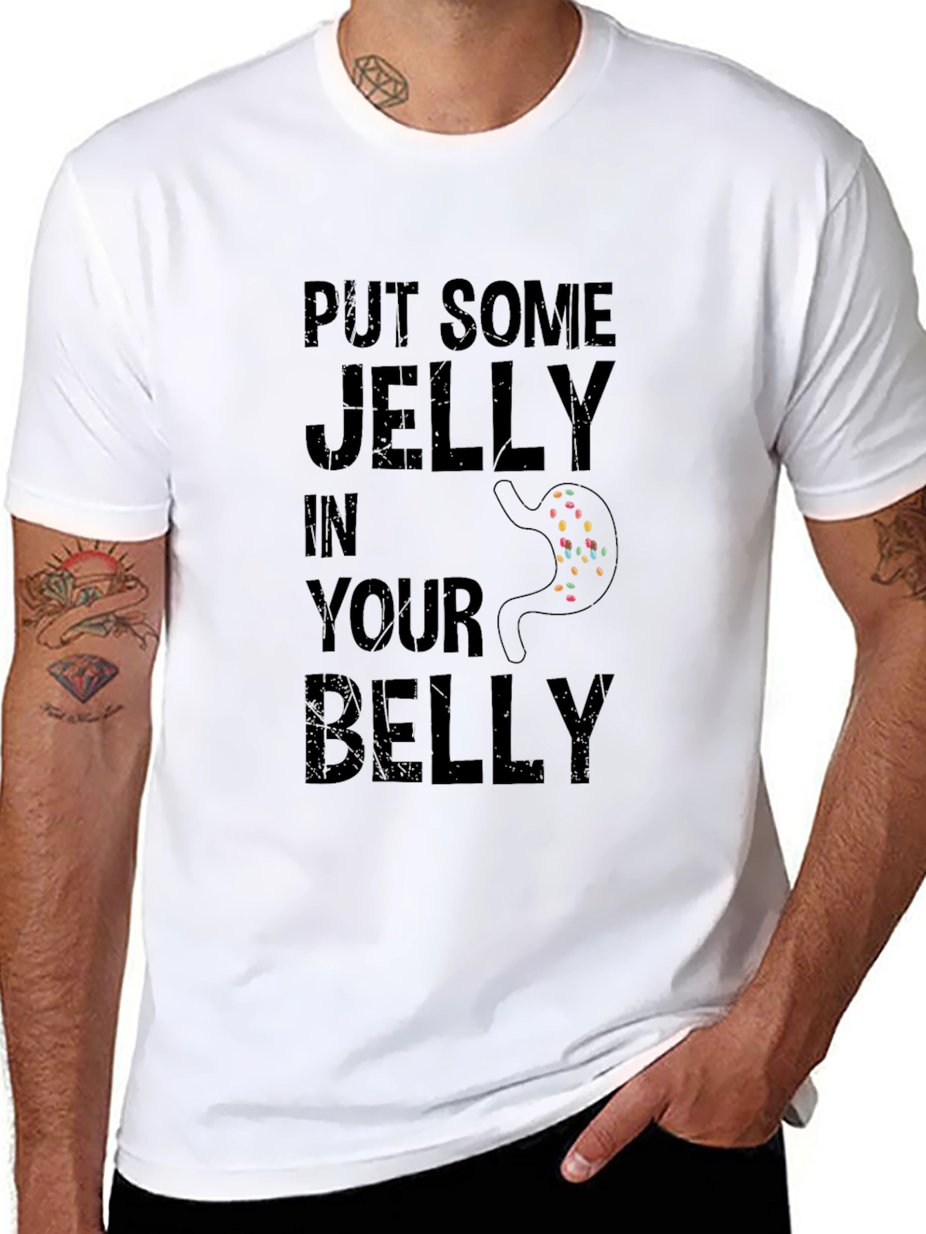 Funny Put Some Jelly in Your Belly Black T-Shirt
