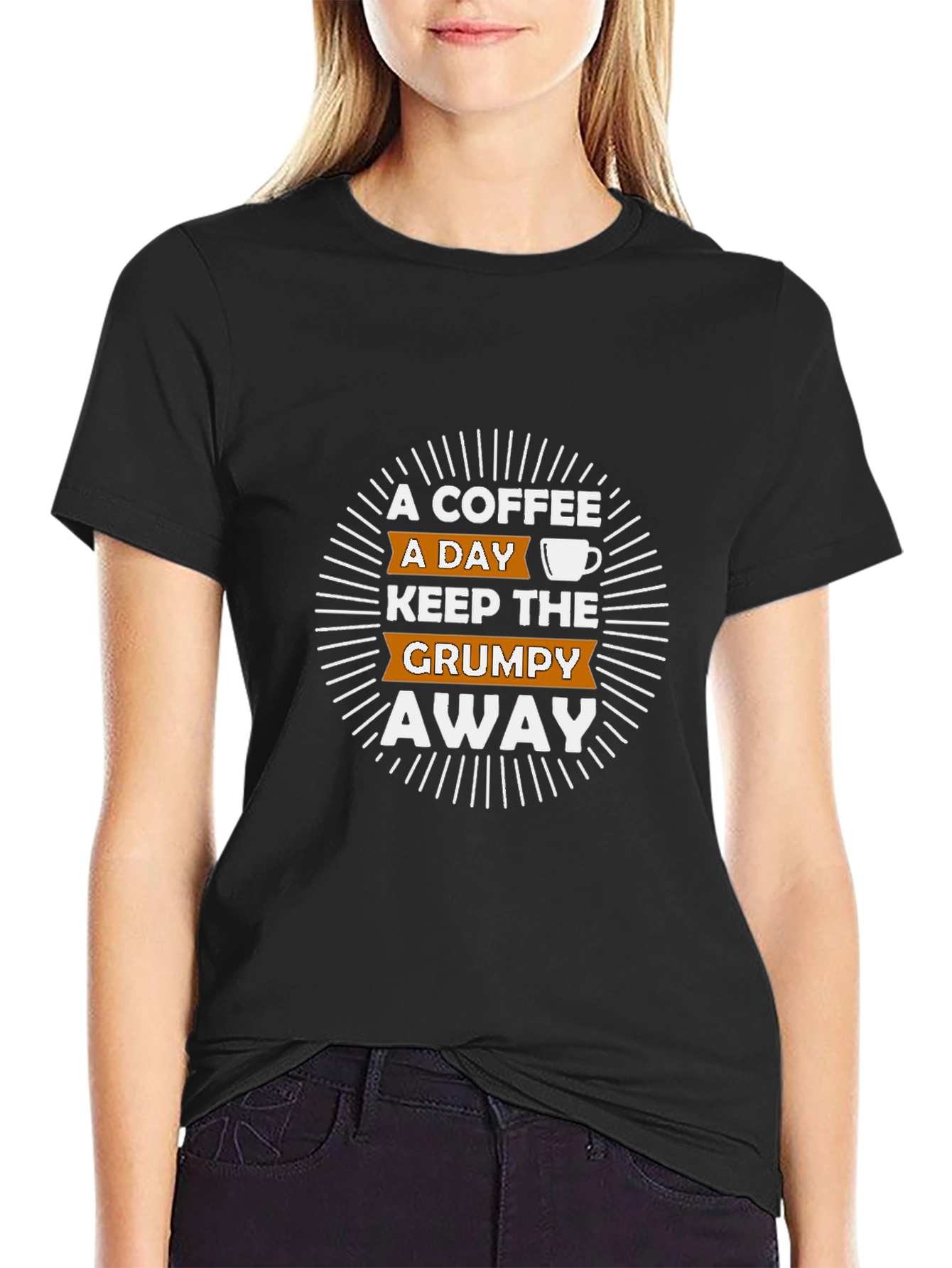 Coffee Grumpy Graphic Tee - Black Cotton T-Shirt