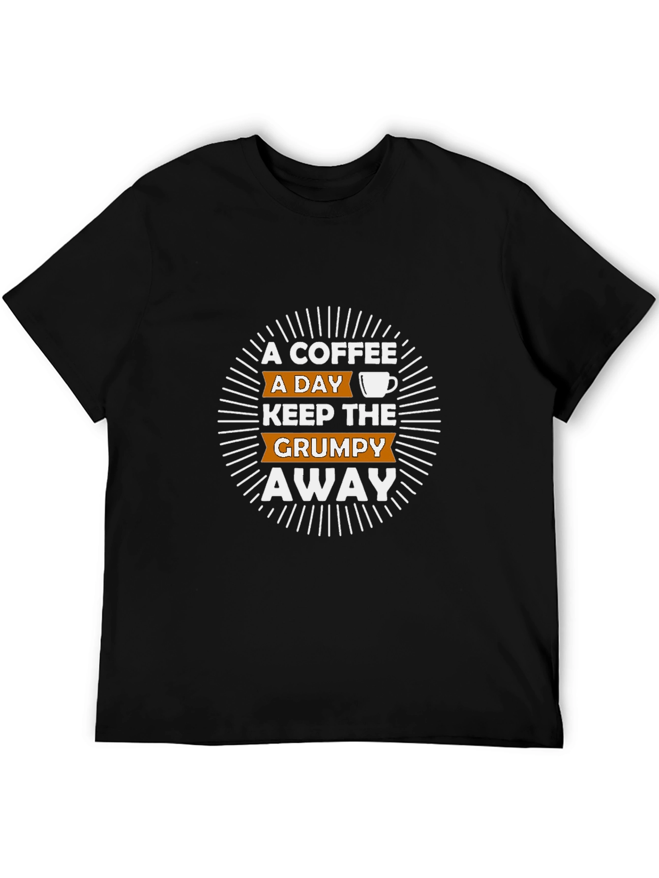 Coffee Grumpy Graphic Tee - Black Cotton T-Shirt