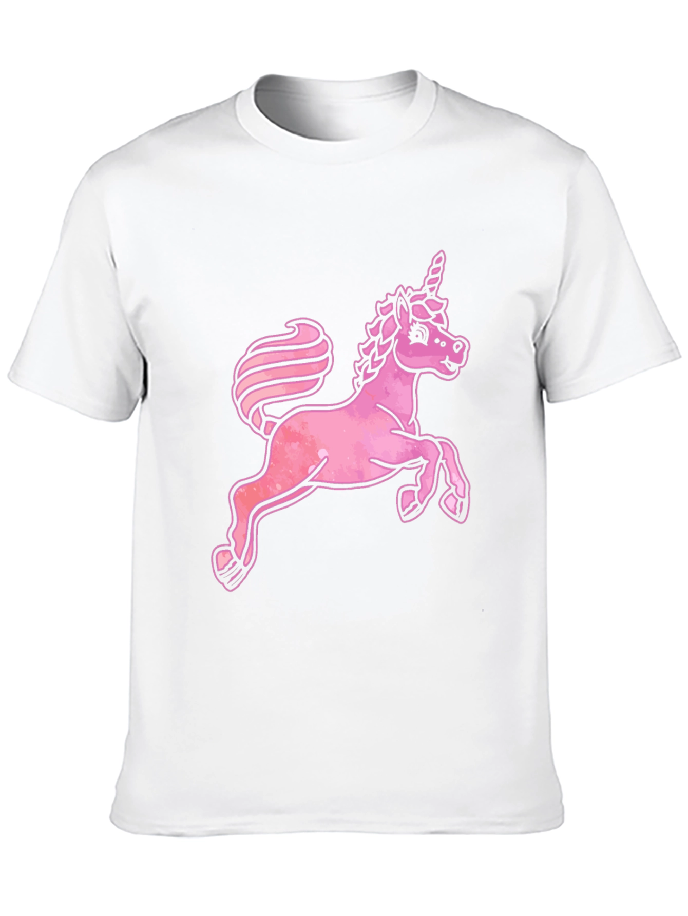 Pink Unicorn Graphic Black T-Shirt