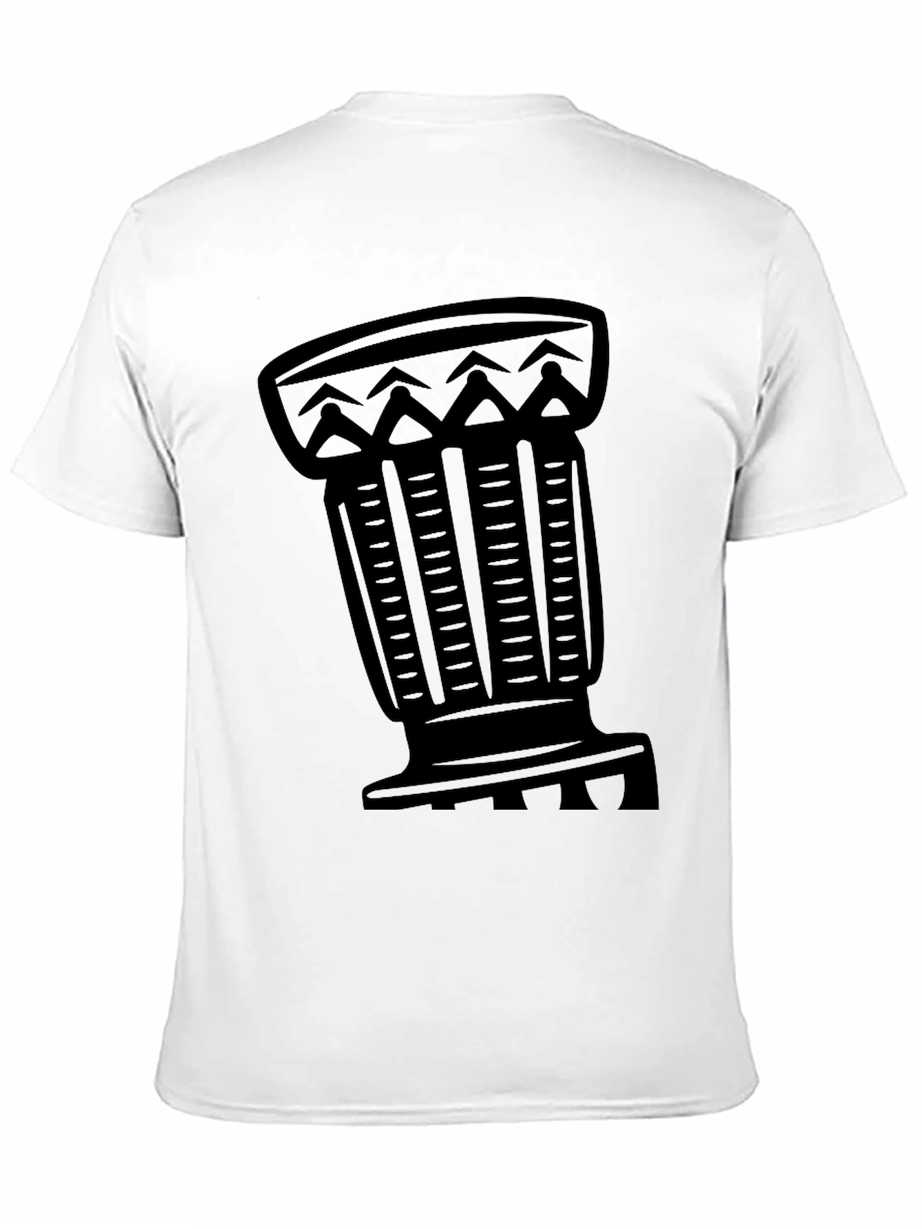 Tribal Drum Graphic Tee - Black