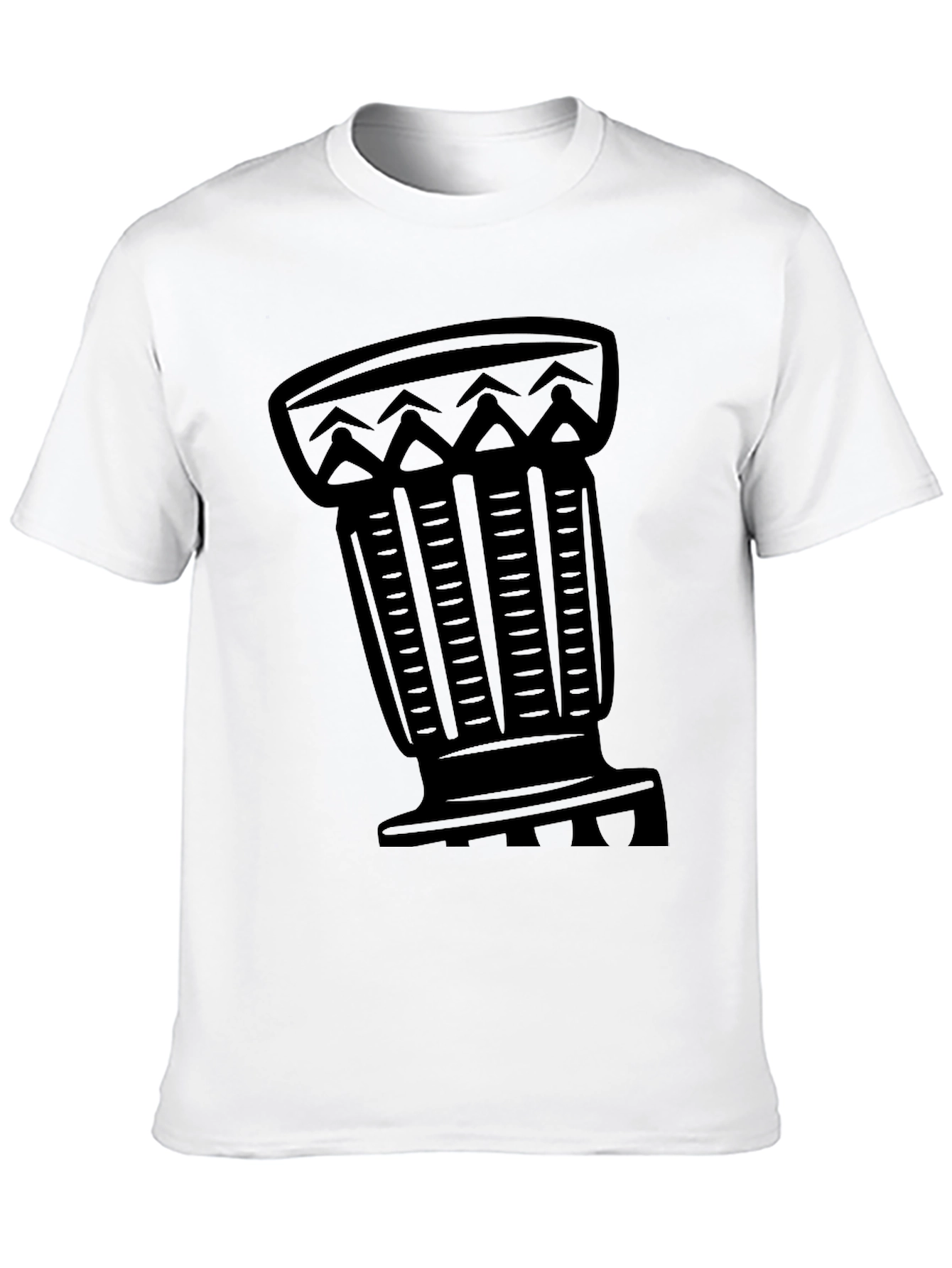 Tribal Drum Graphic Tee - Black
