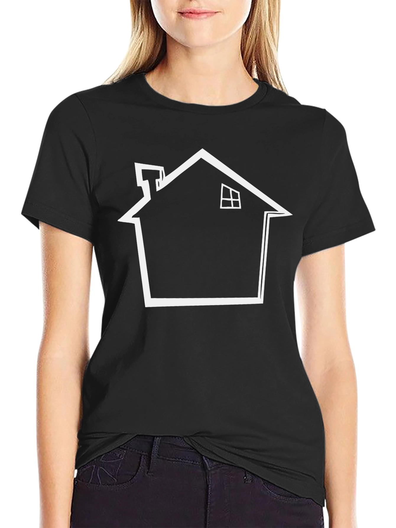 House Outline Graphic Tee - Black