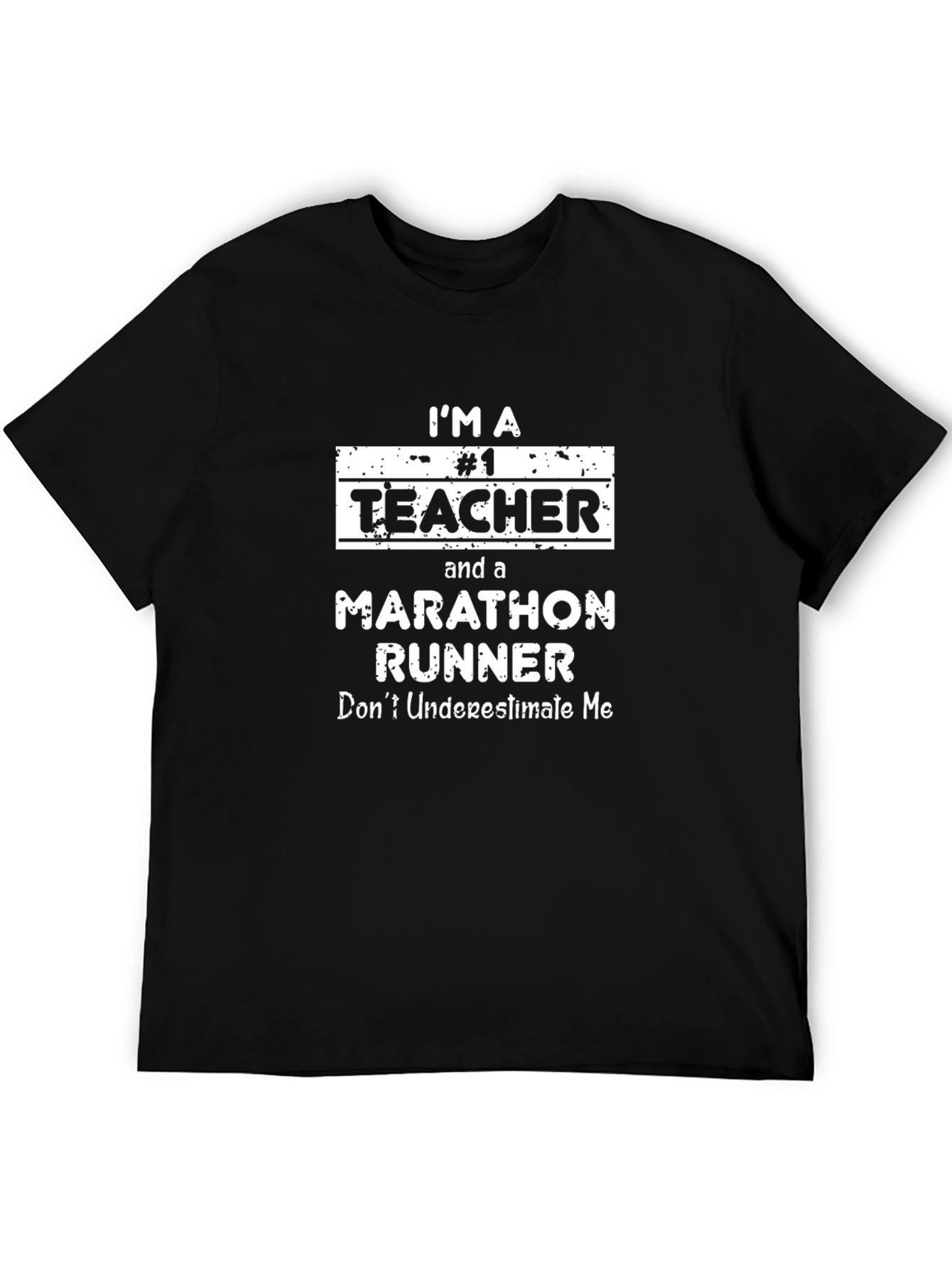 Teacher Marathon Runner Black Graphic Tee