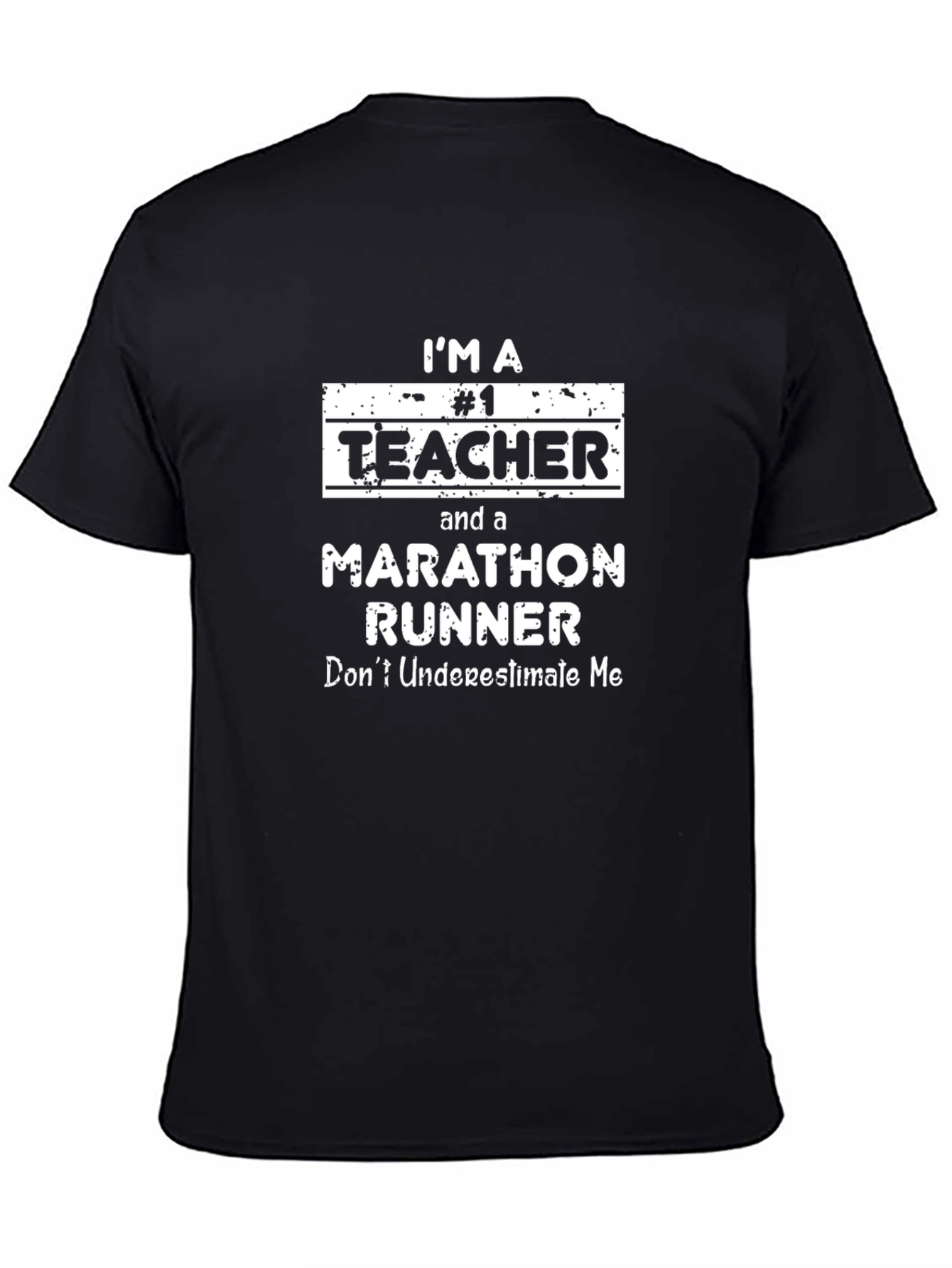Teacher Marathon Runner Black Graphic Tee