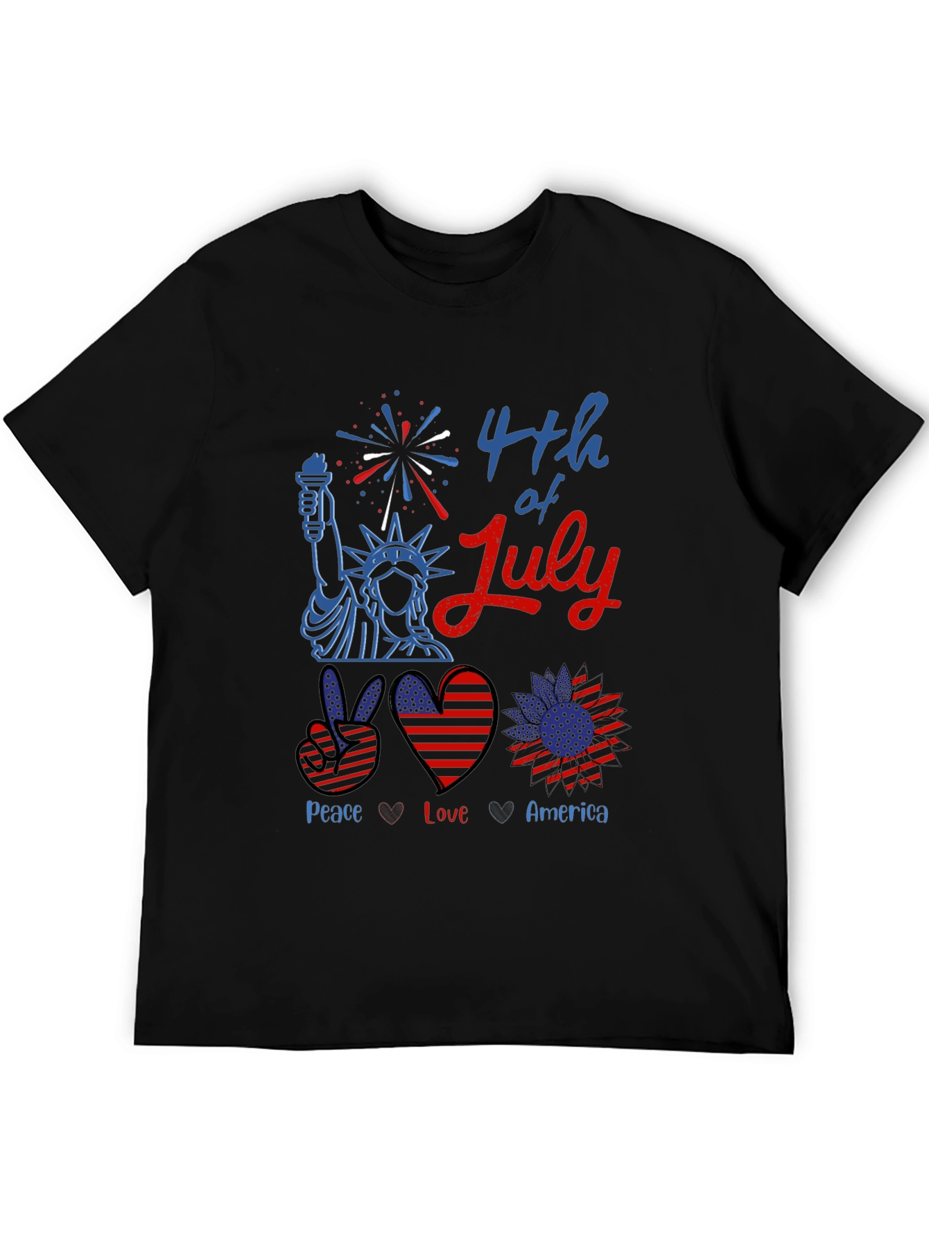 Peace Love America 4th of July T-Shirt