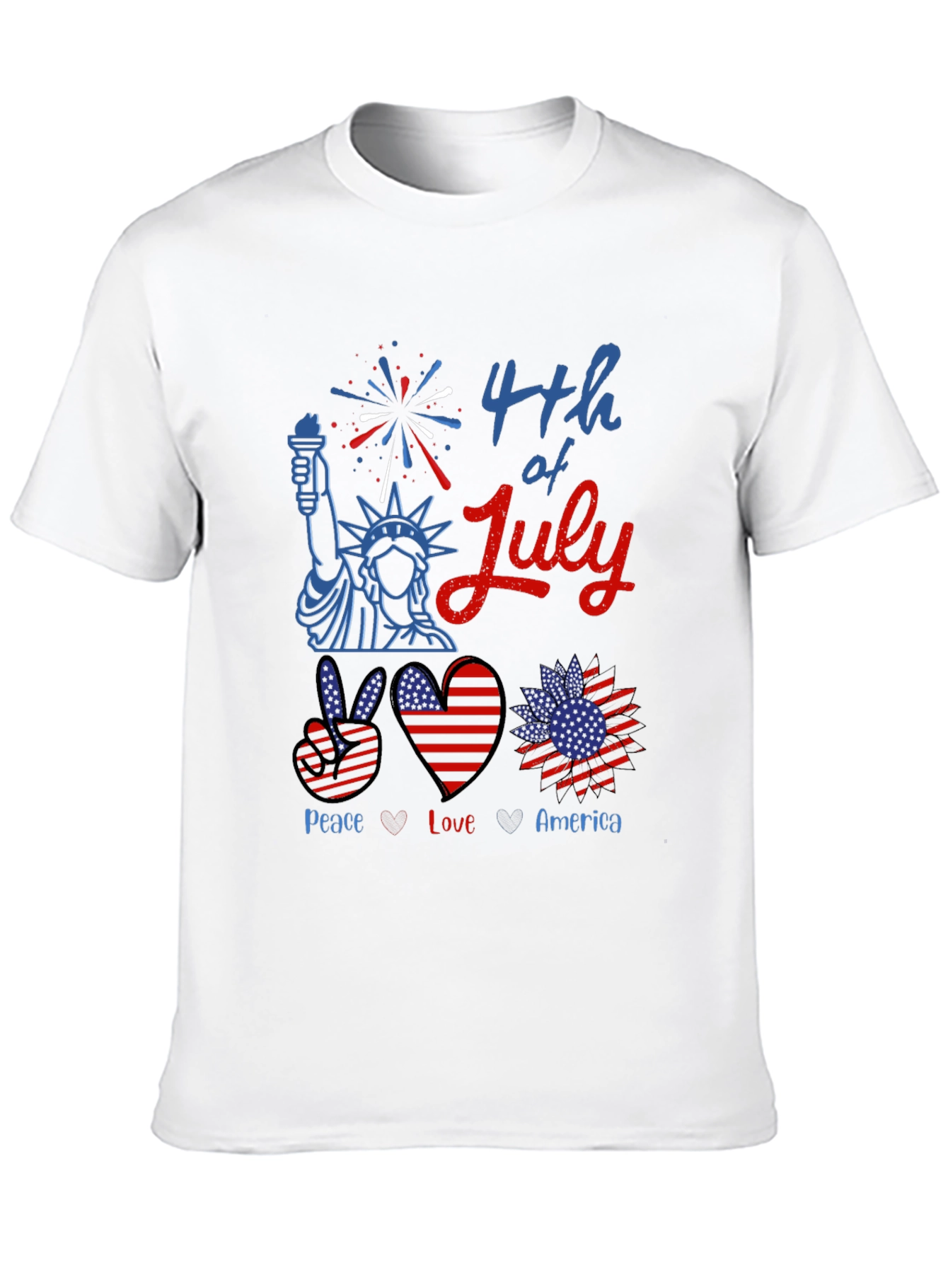 Peace Love America 4th of July T-Shirt